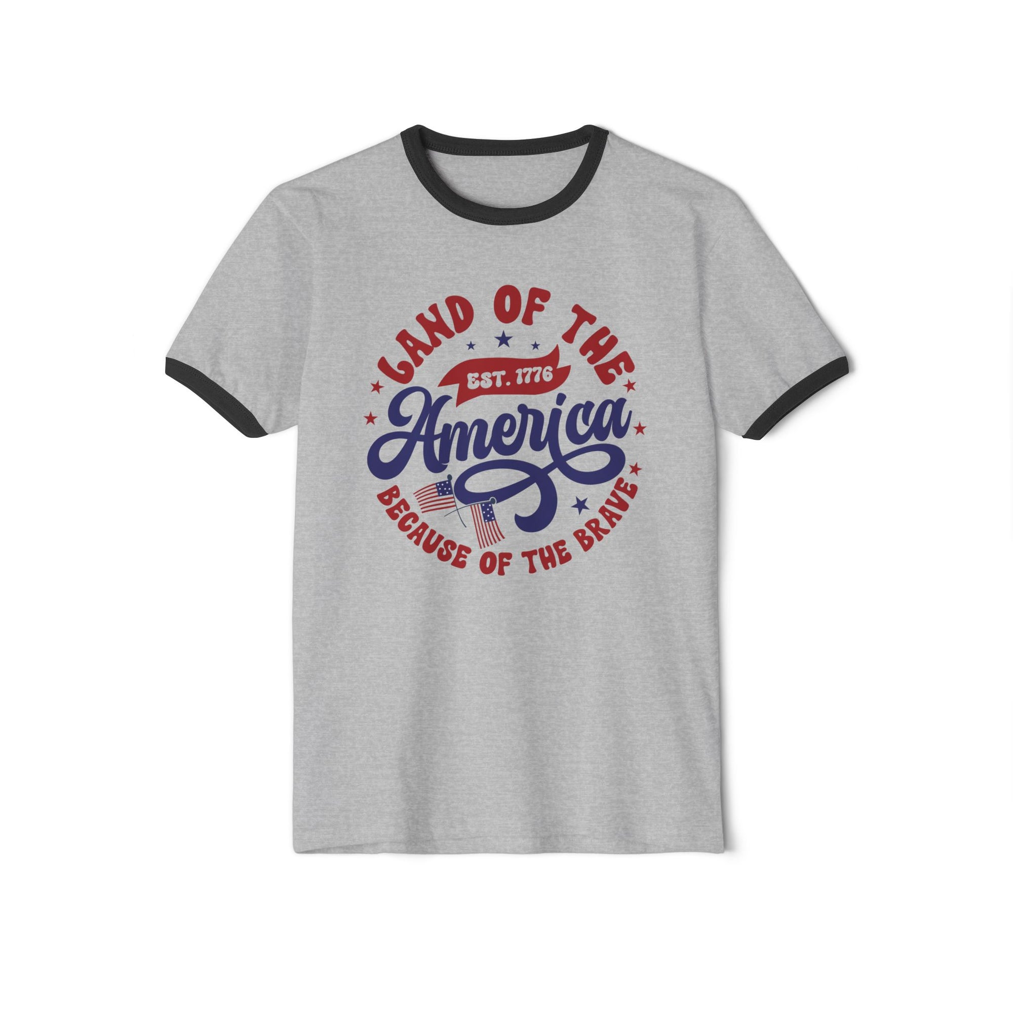 Ringer T-Shirt Land of the Free Because of the Brave