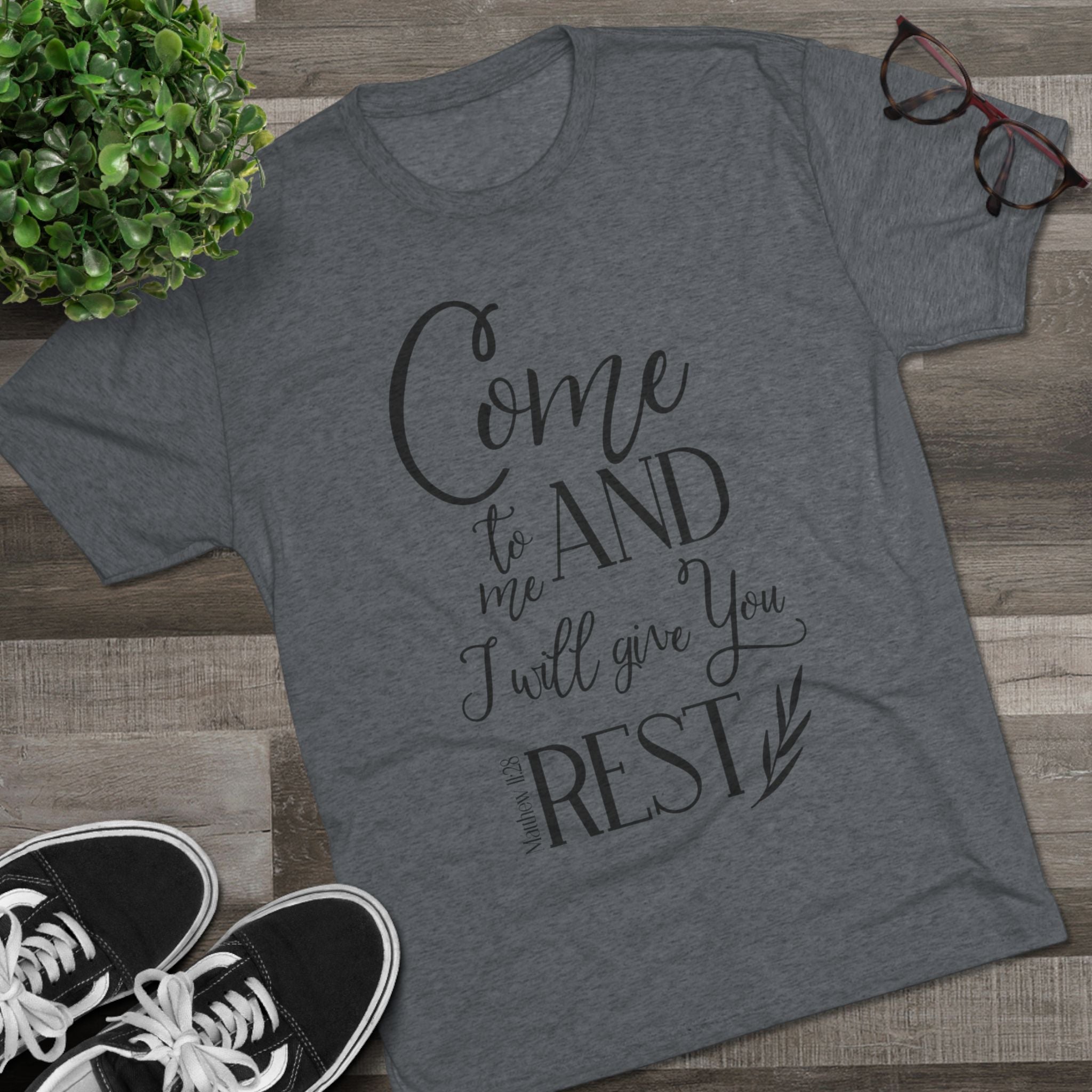 Crew Tee - 'Come to me and I will give you rest' T-Shirt