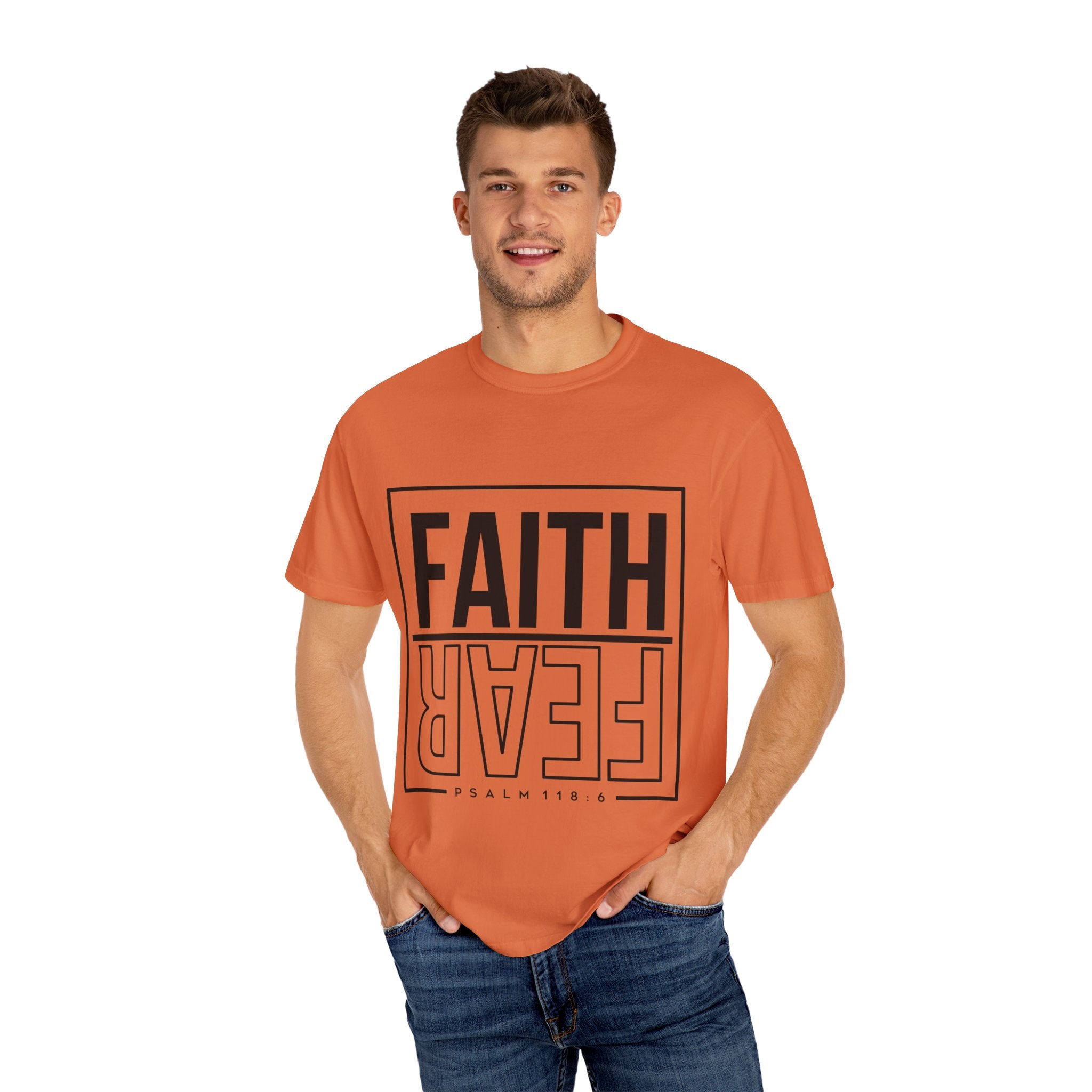 Unisex Faith & Fear T-Shirt, Inspirational Tee, Positive Message, Gift for Friends, Faith-Based Apparel, Casual Wear, Christian Merch