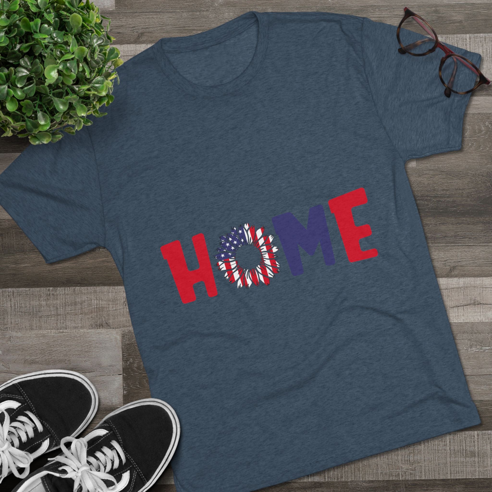 Graphic Tee Home in Red White and Blue Unisex Shirt