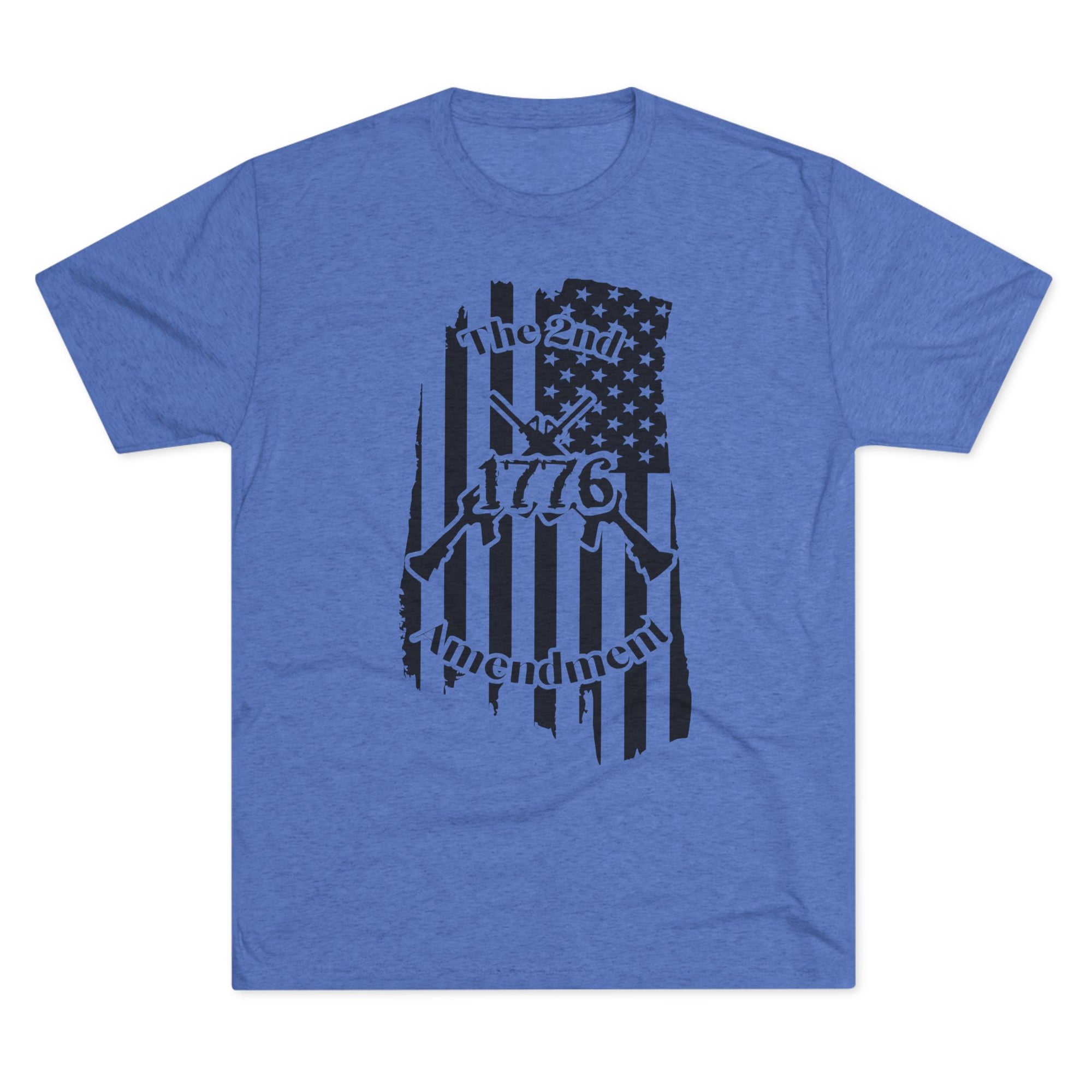 Patriotic Tee - 1776 2nd Amendment Flag Design Unisex Tri-Blend Crew Tee