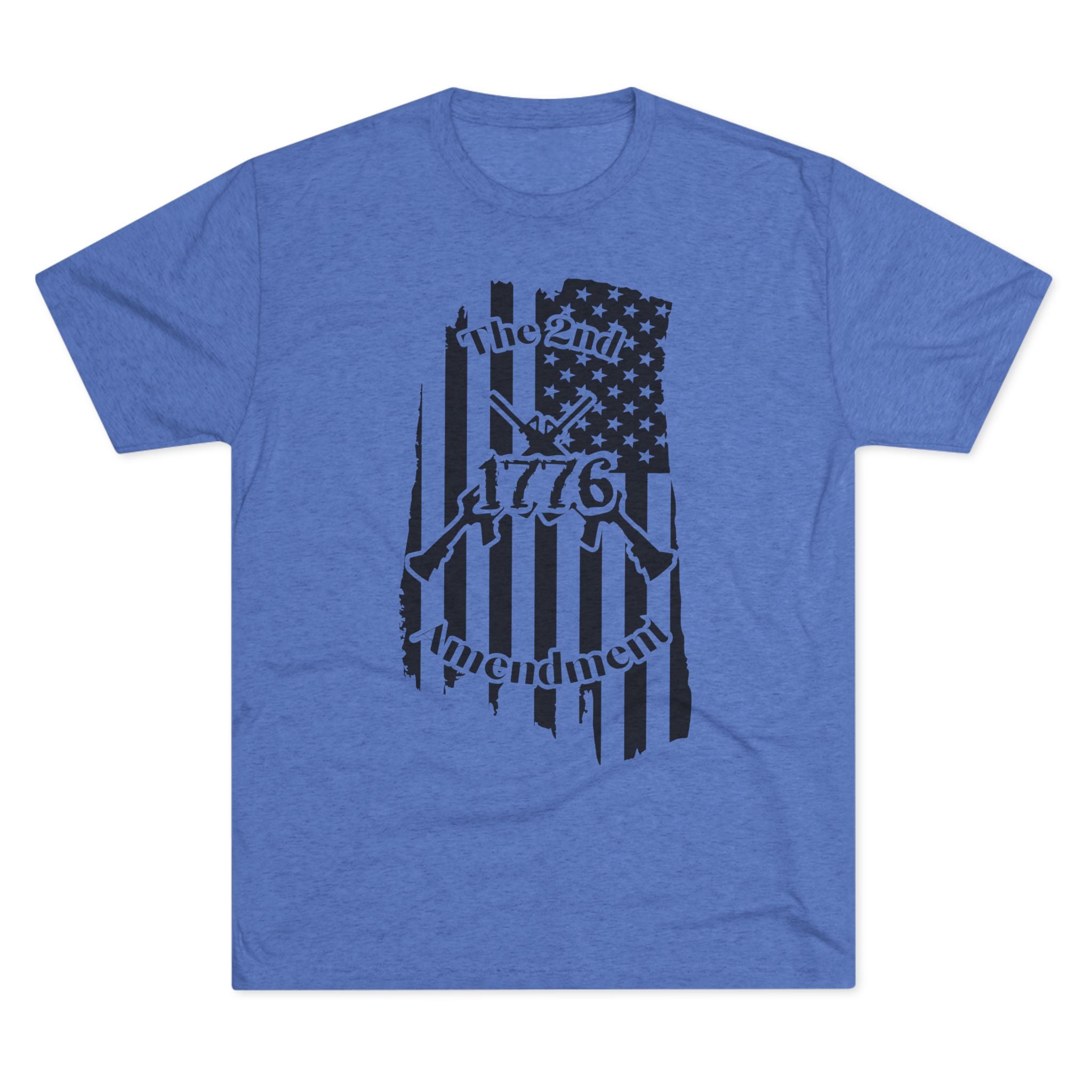 Patriotic Tee - 1776 2nd Amendment Flag Design Unisex Tri-Blend Crew Tee