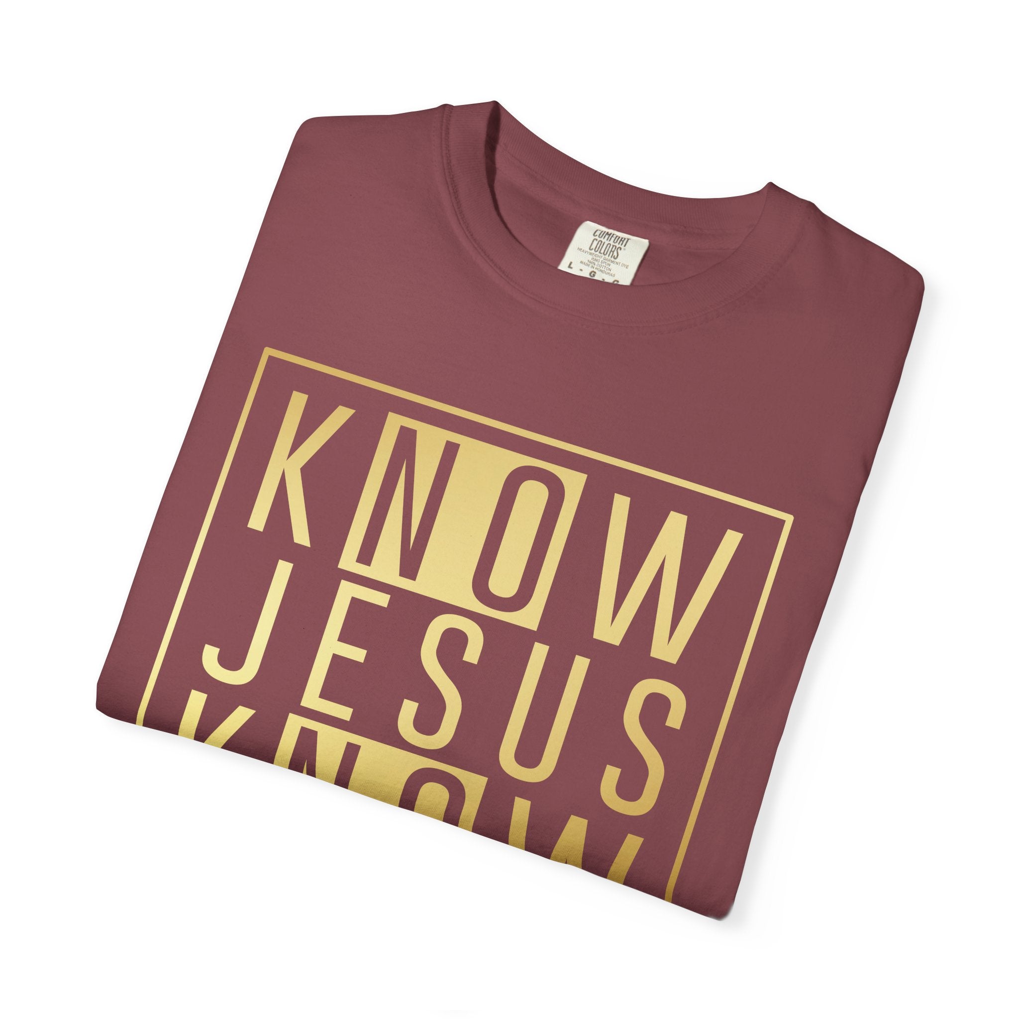 Know Jesus, Know Peace Unisex Garment-Dyed T-shirt | Inspirational Apparel for Faith, Church Events, Gifts, Casual Wear, Summer Outfits