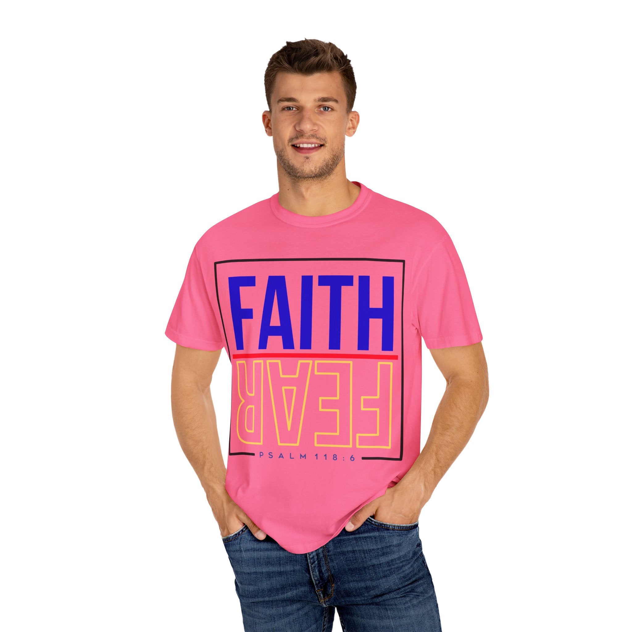 Unisex Faith & Fear T-Shirt, Inspirational Tee, Positive Message, Gift for Friends, Faith-Based Apparel, Casual Wear, Christian Merch