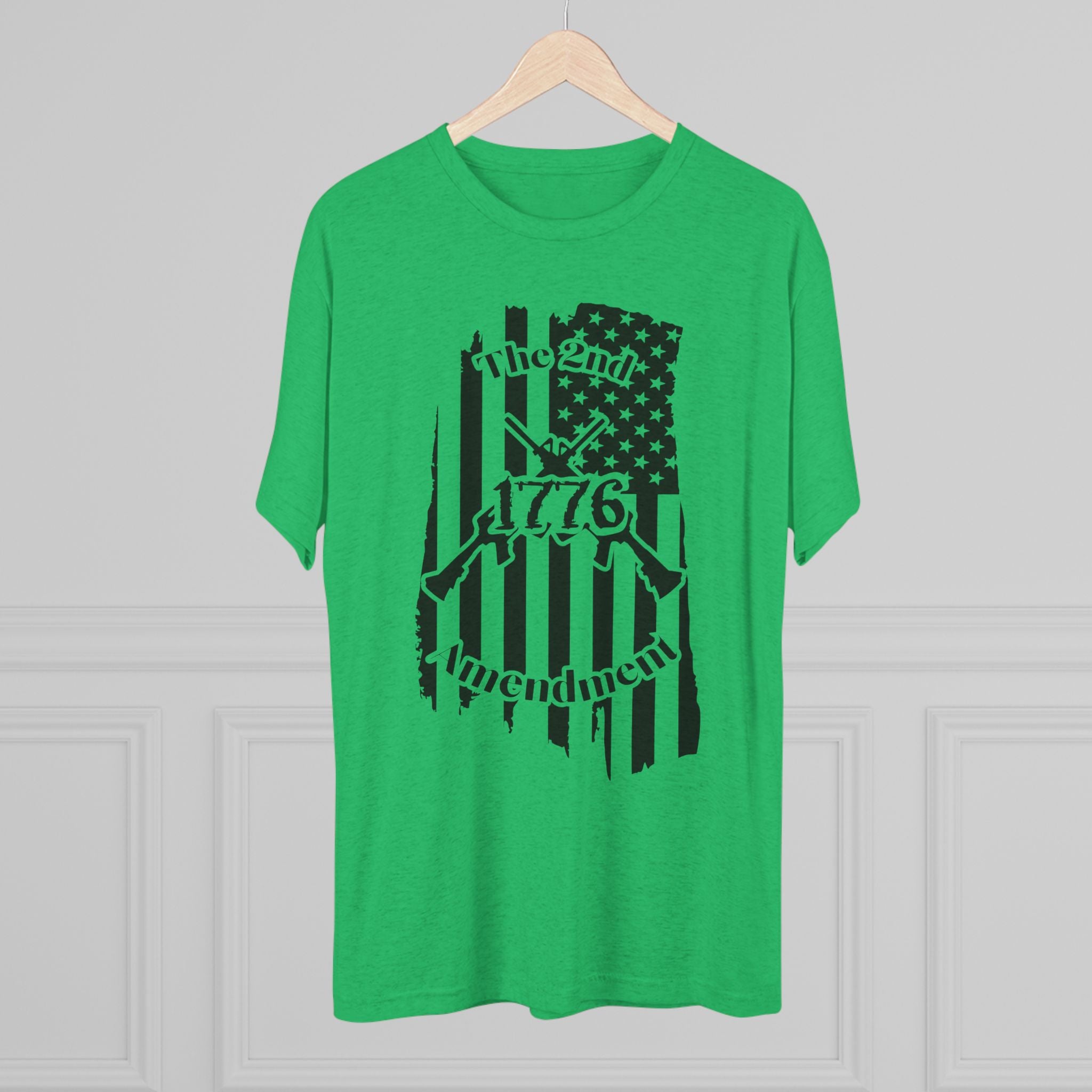 Patriotic Tee - 1776 2nd Amendment Flag Design Unisex Tri-Blend Crew Tee