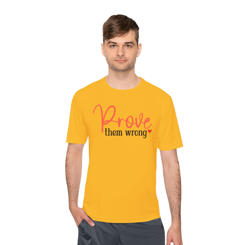 Moisture Wicking Tee - Prove them wrong, Inspirational Workout Shirt, Unisex Gym Top, Motivational Exercise T-Shirt, Fitness Apparel