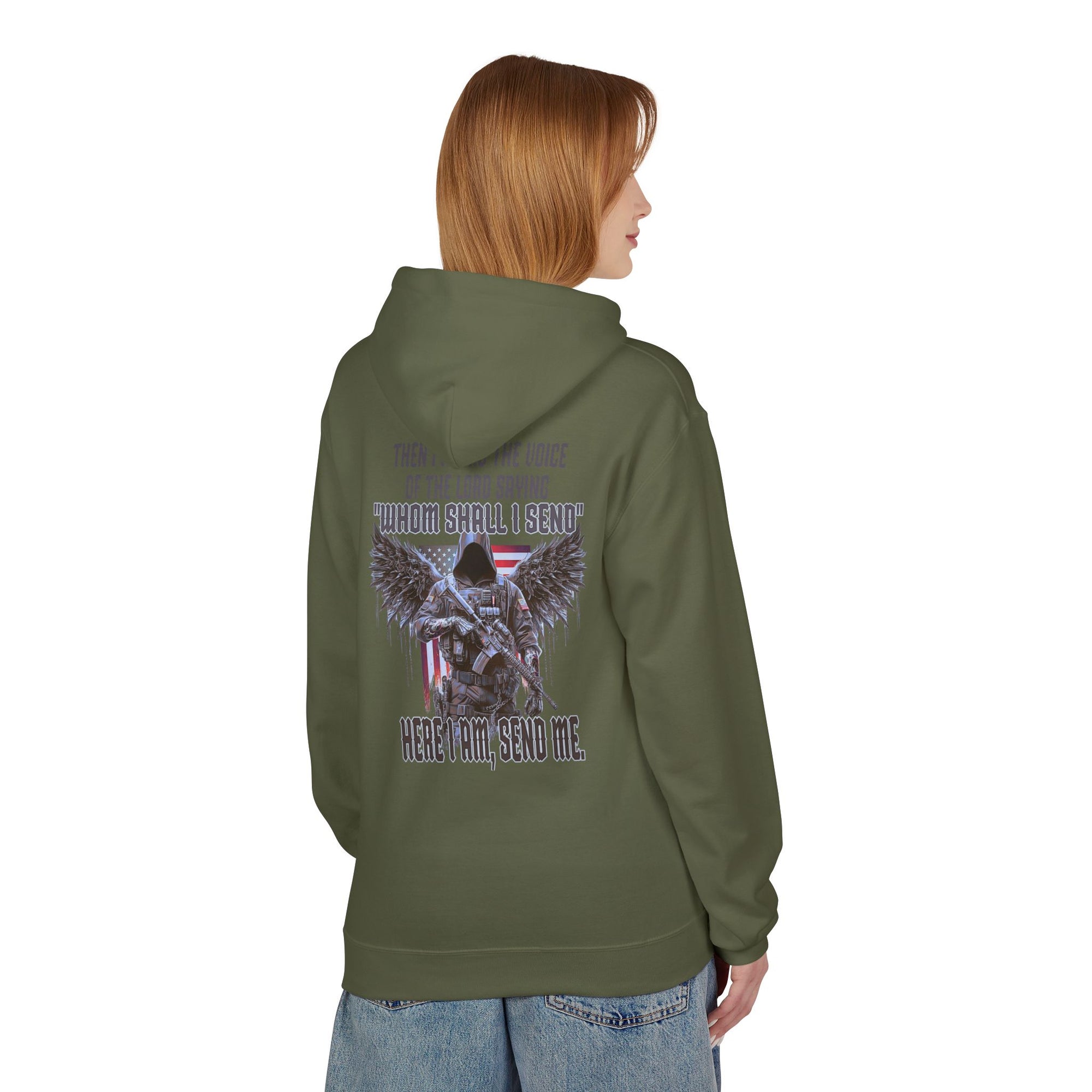 Hoodie - Isaiah 6:8 Inspirational Scripture Design