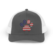 Trucker Cap American Flag Paw Print