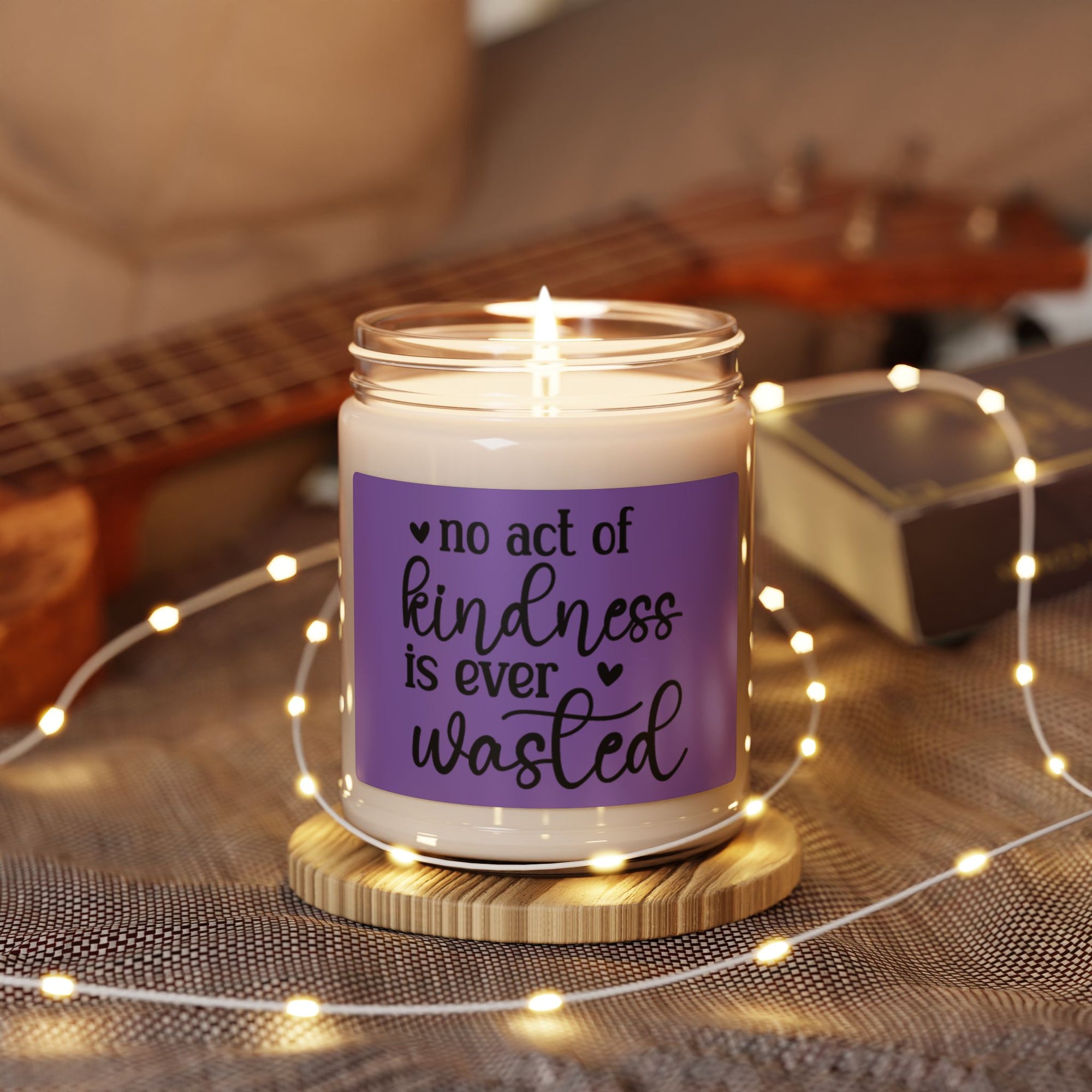 Candle: Kindness Quote Scented Soy Candle, 9oz