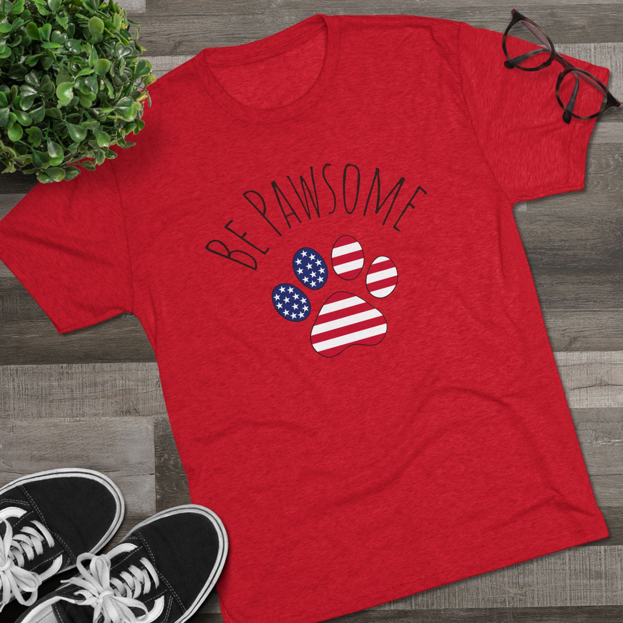 Dog Lover Tee - Be Pawsome Unisex Tri-Blend Crew Tee