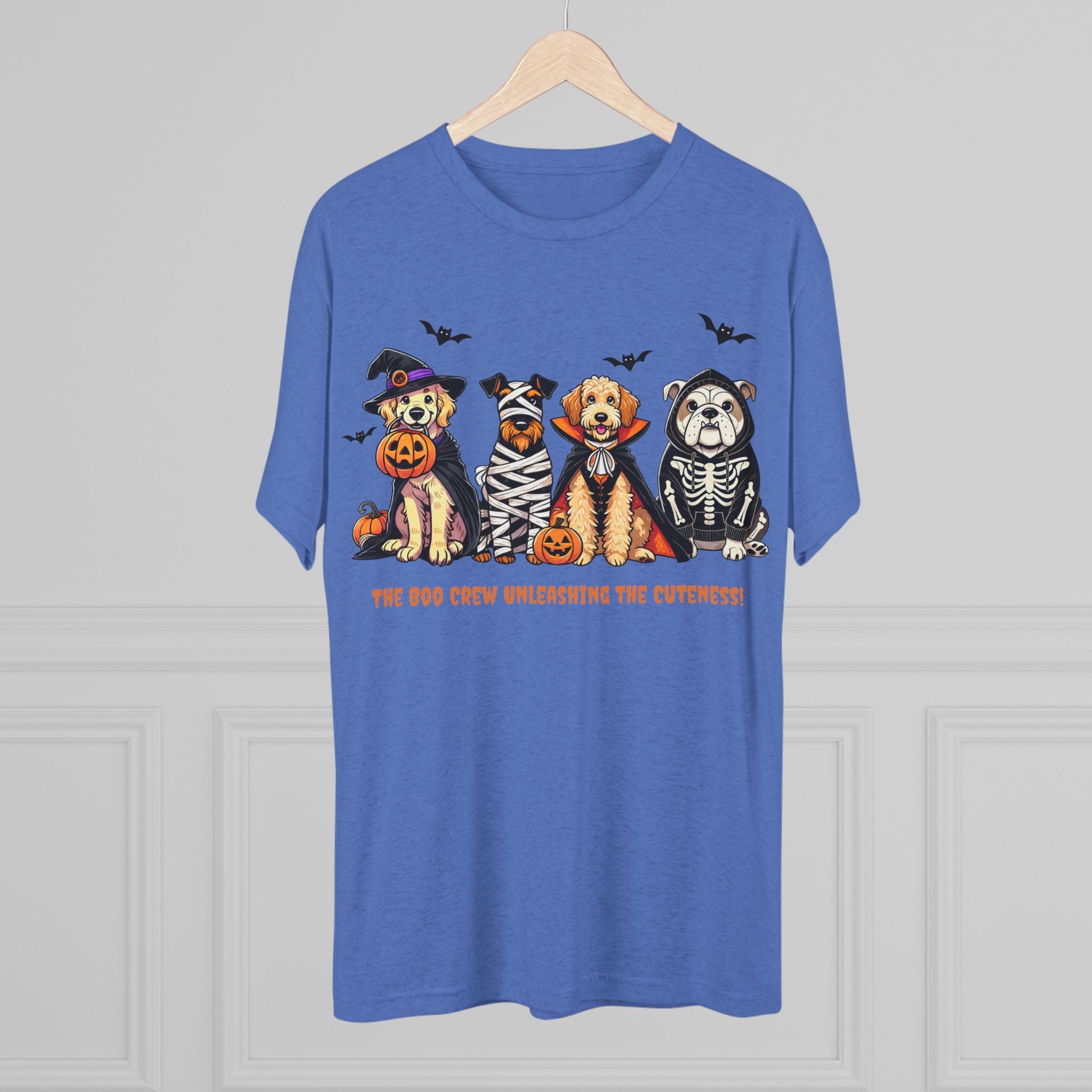 Spooky Paw Graphic Tee - Unisex Tri-Blend Crew Tee for Pet Lovers, Cute Animal Shirt, Halloween Apparel, Dog Lover Gift, Fall Fashion