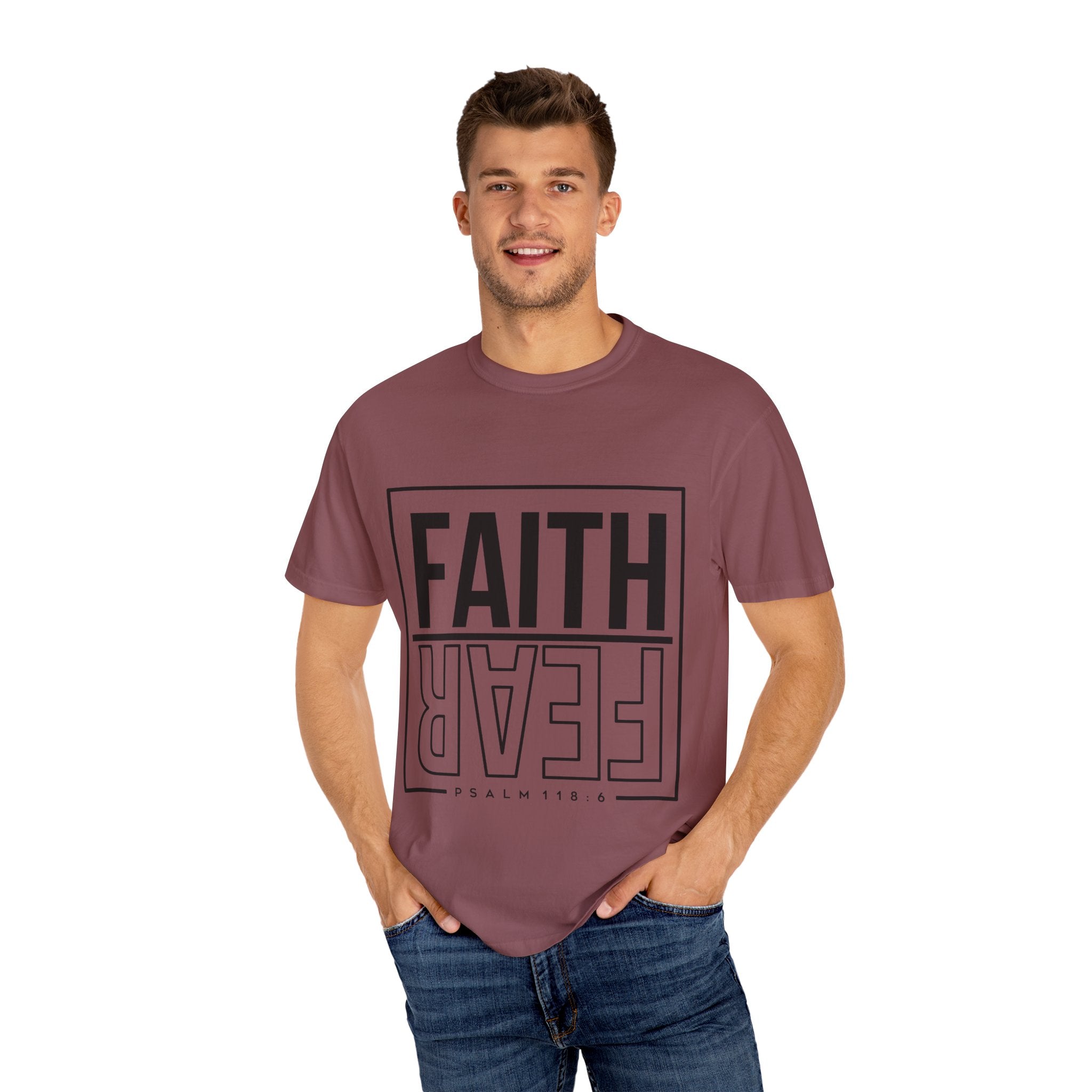 Unisex Faith & Fear T-Shirt, Inspirational Tee, Positive Message, Gift for Friends, Faith-Based Apparel, Casual Wear, Christian Merch