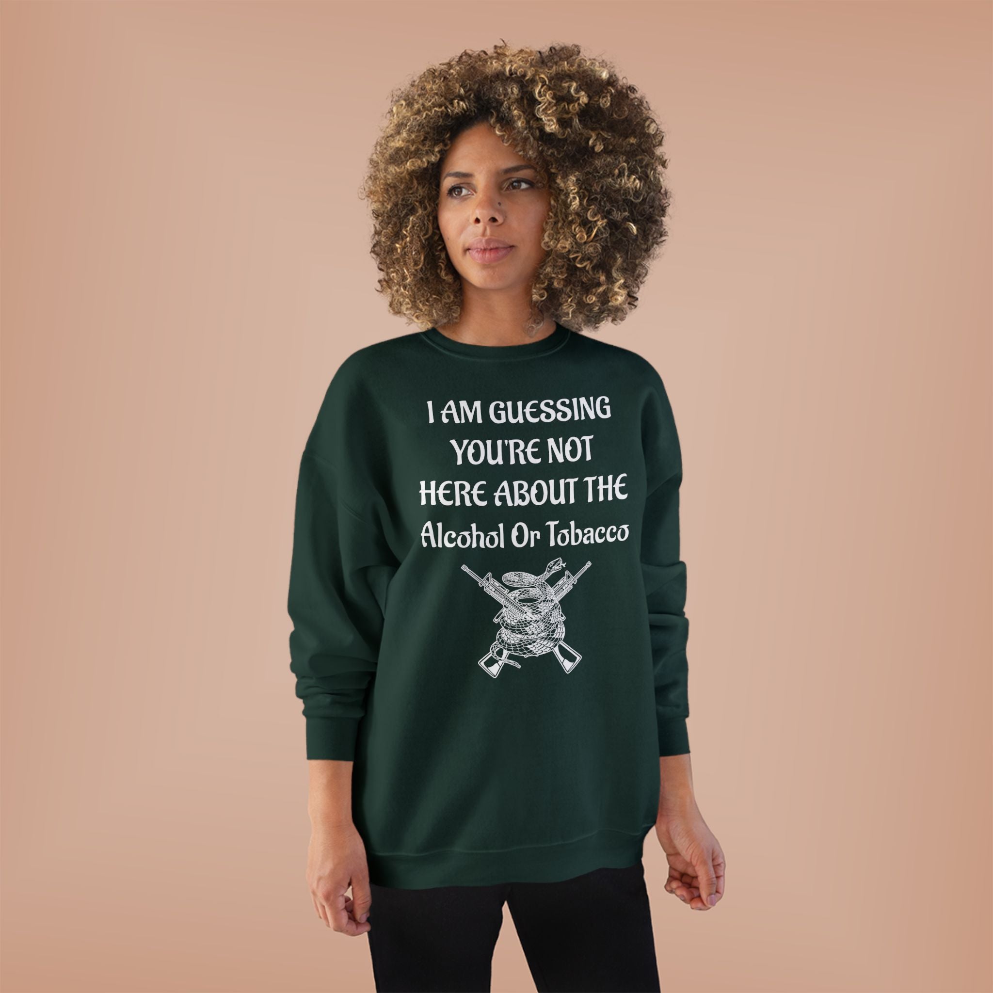 Unisex EcoSmart® Crewneck Sweatshirt - Alcohol or Tobacco Design
