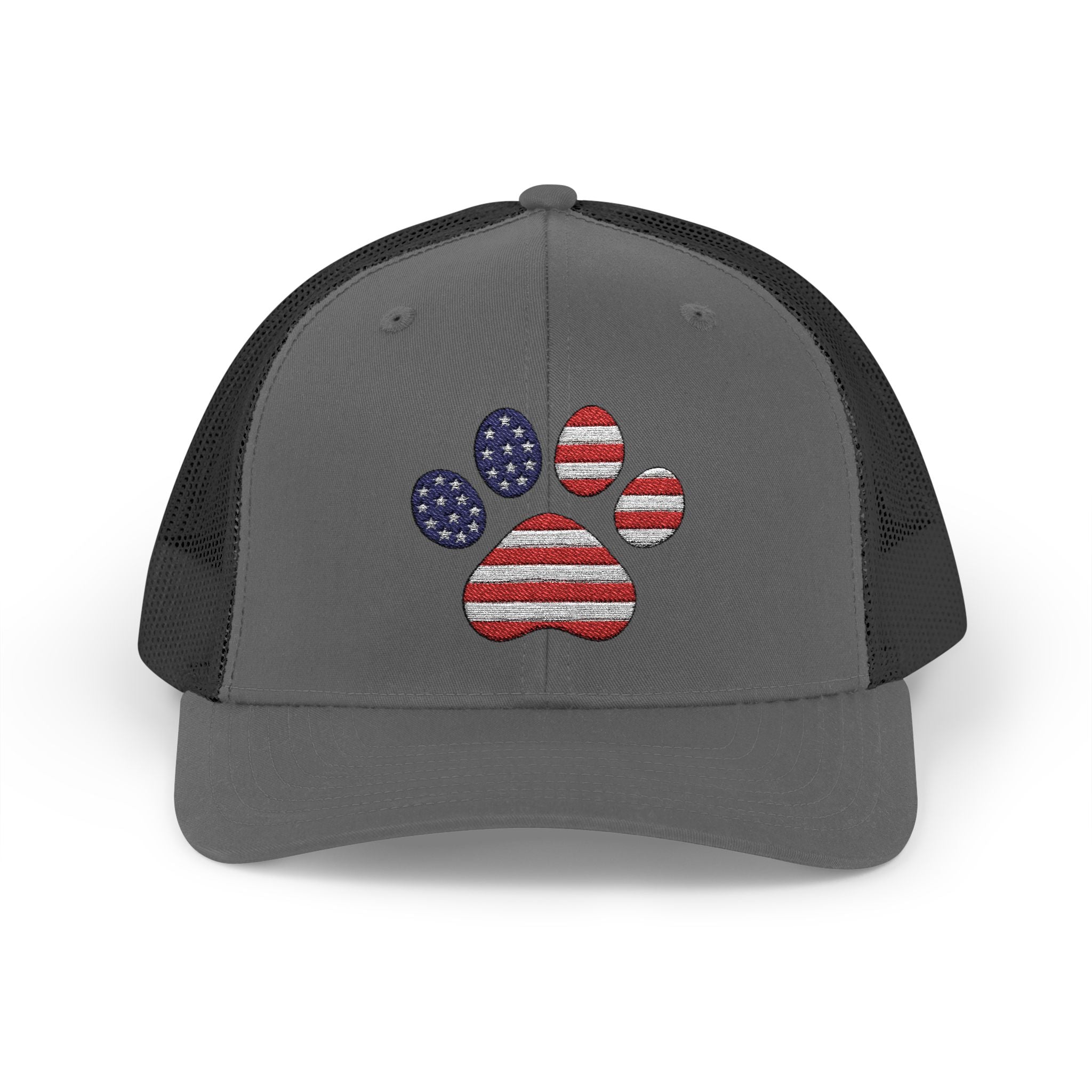 Trucker Cap American Flag Paw Print