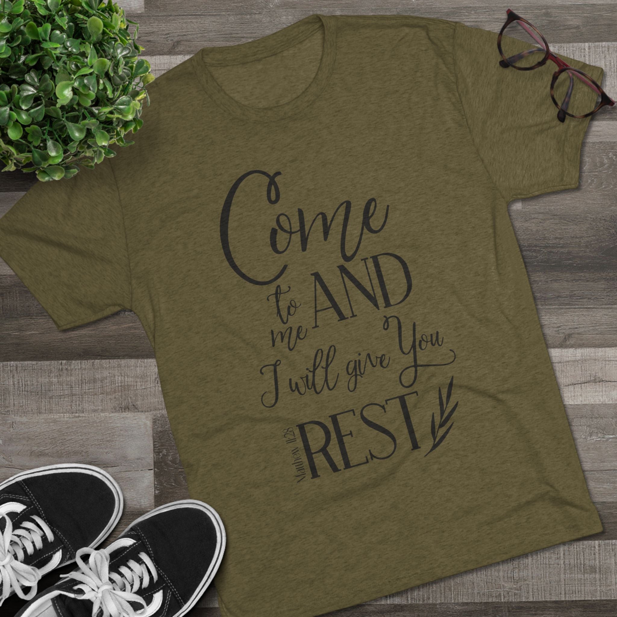 Crew Tee - 'Come to me and I will give you rest' T-Shirt