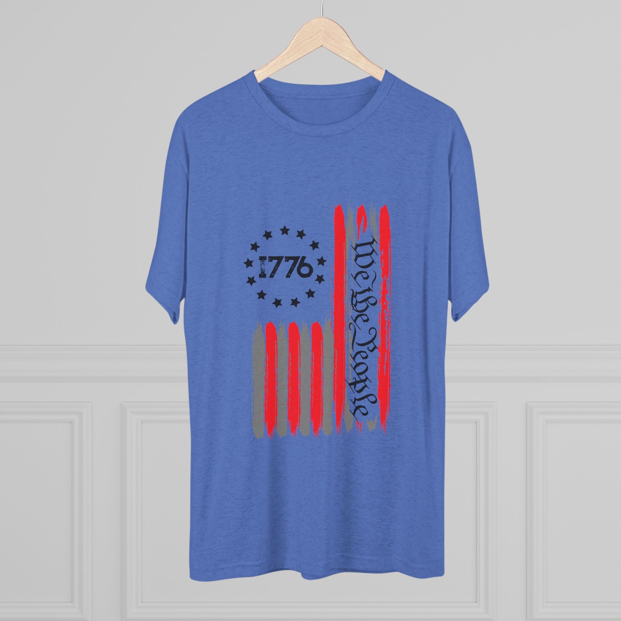 Patriotic Tee - We the People 1776 Flag Unisex Tri-Blend Crew Tee