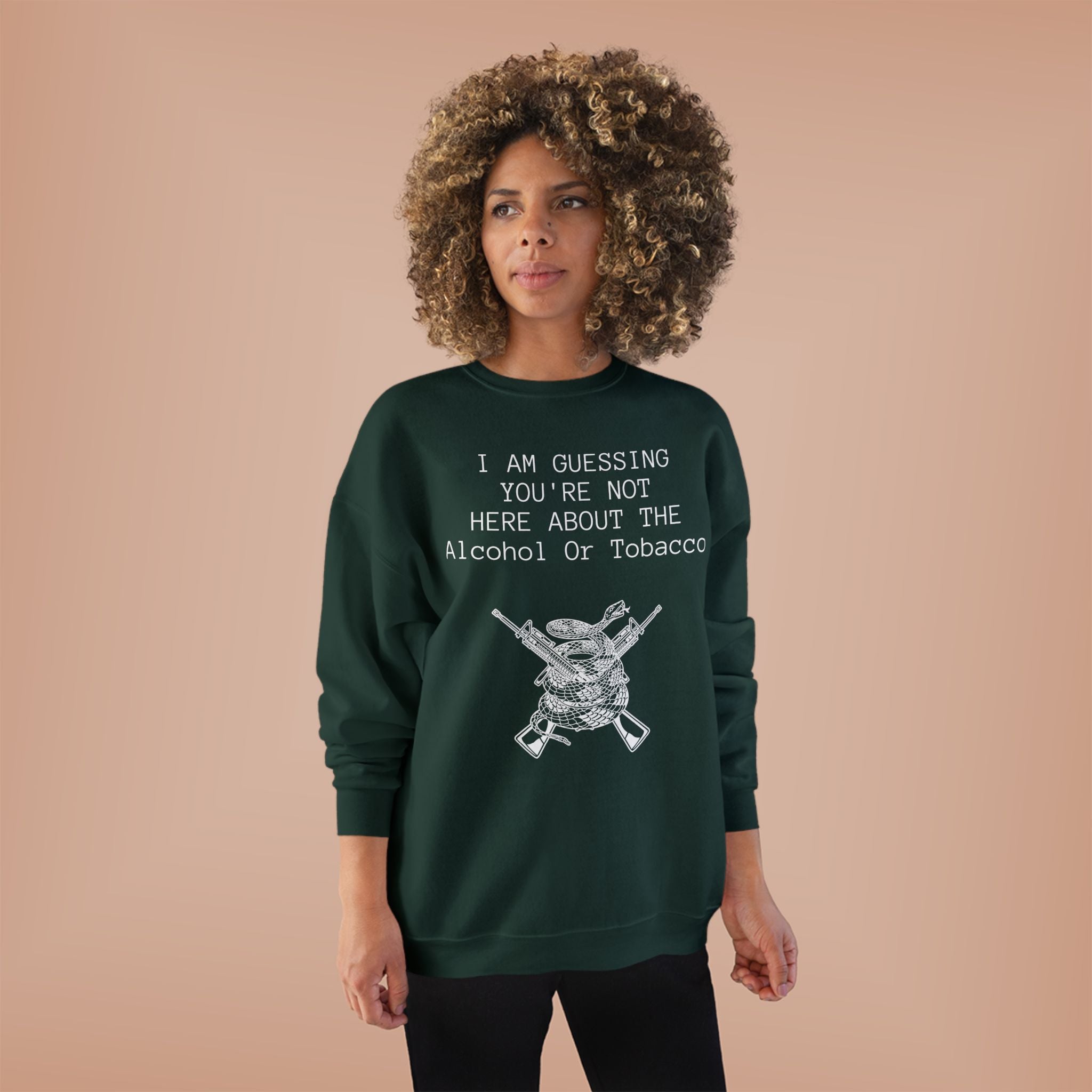 Unisex EcoSmart® Crewneck Sweatshirt - Alcohol or Tobacco Design
