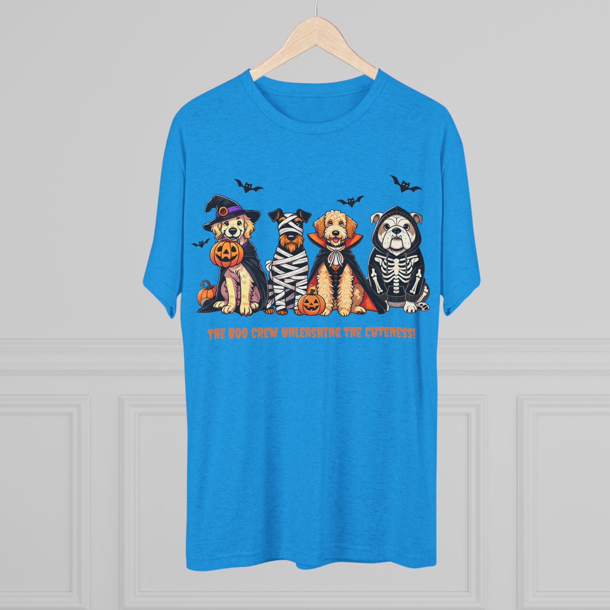Spooky Paw Graphic Tee - Unisex Tri-Blend Crew Tee for Pet Lovers, Cute Animal Shirt, Halloween Apparel, Dog Lover Gift, Fall Fashion