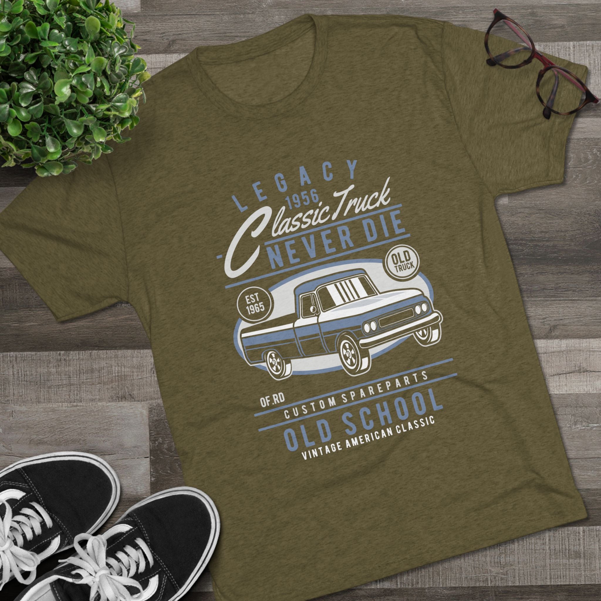 Vintage Classic Truck Tee - Unisex Tri-Blend Crew Neck