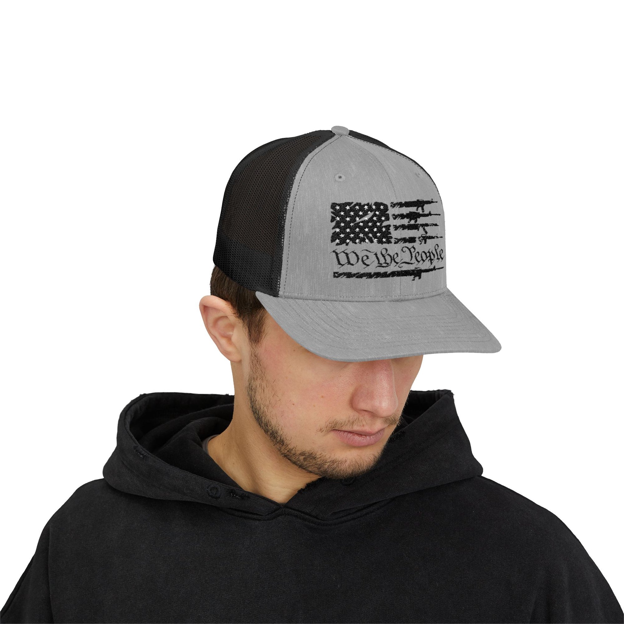 We Be People Snapback Trucker Cap | Patriotic Hat, Casual Cap, American Flag Cap, Perfect for Everyday Wear, Gift for Him/Her