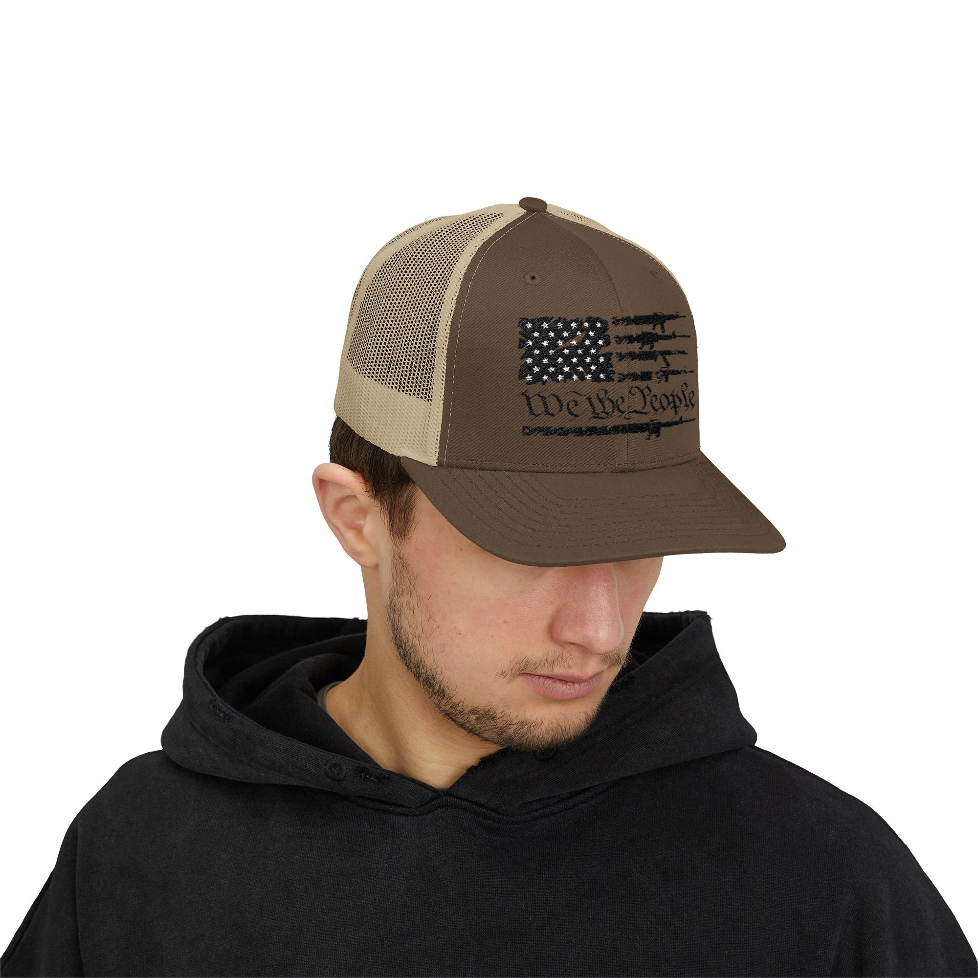 We Be People Snapback Trucker Cap | Patriotic Hat, Casual Cap, American Flag Cap, Perfect for Everyday Wear, Gift for Him/Her