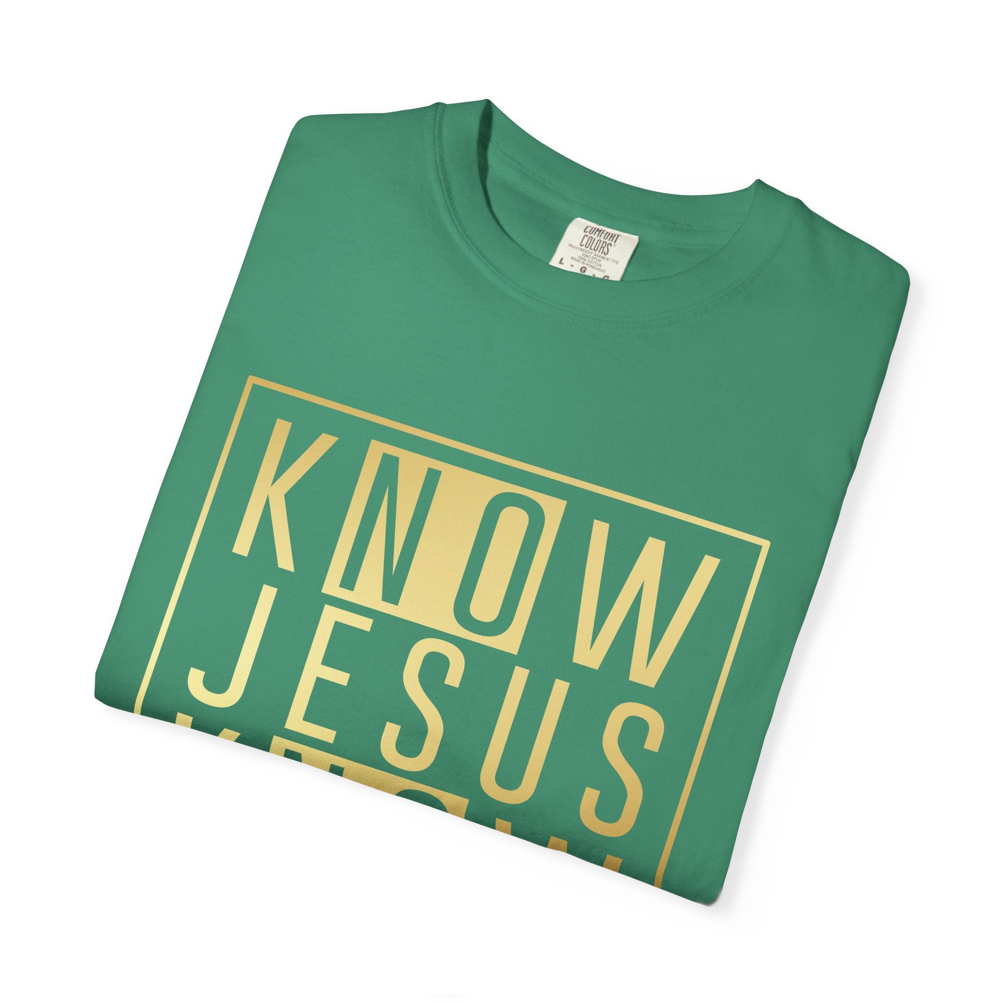 Know Jesus, Know Peace Unisex Garment-Dyed T-shirt | Inspirational Apparel for Faith, Church Events, Gifts, Casual Wear, Summer Outfits