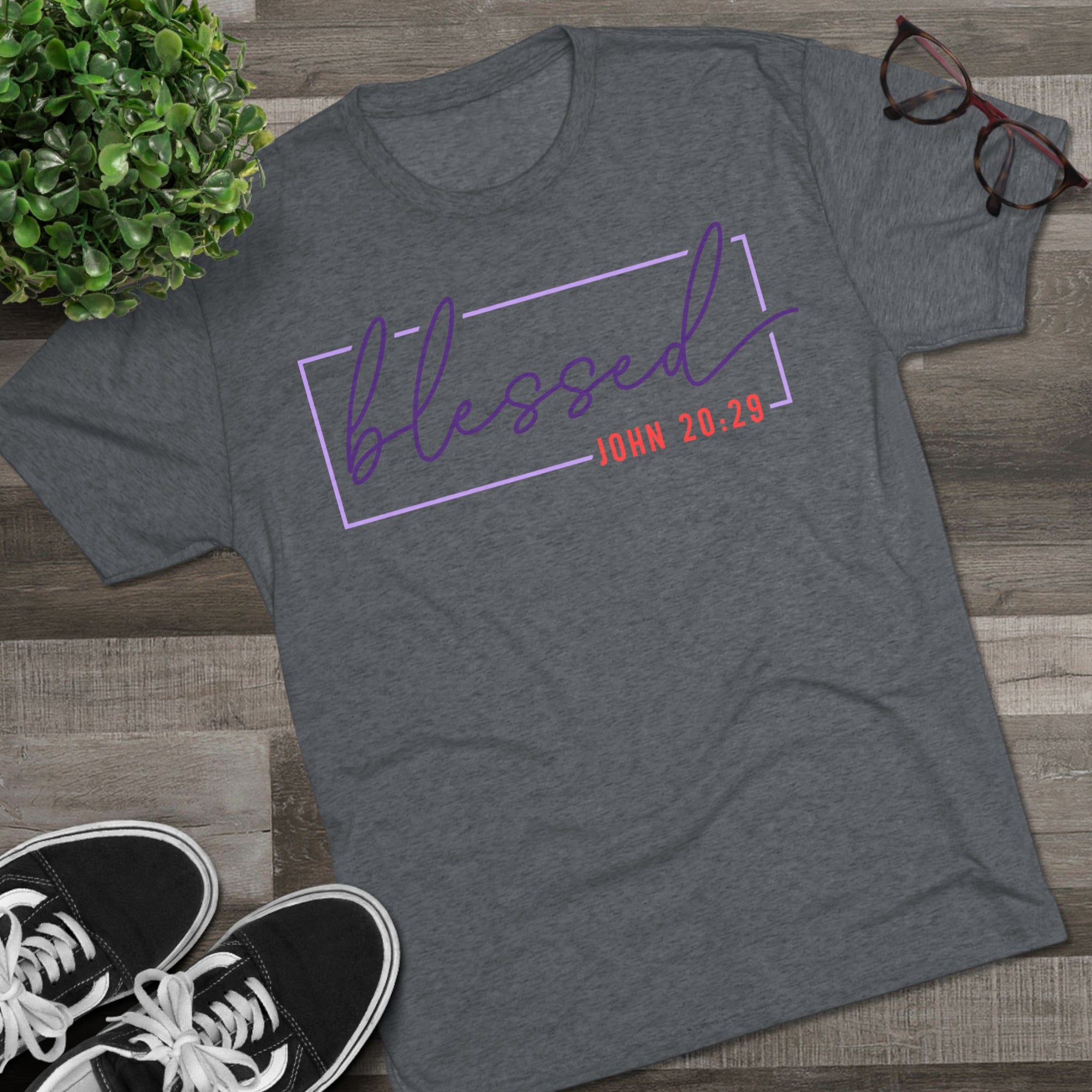 Blessed Unisex Tri-Blend Crew Tee | Inspirational Gift for Friends, Spiritual Wear, Faith-Based Apparel, Green Shirt, Casual Top