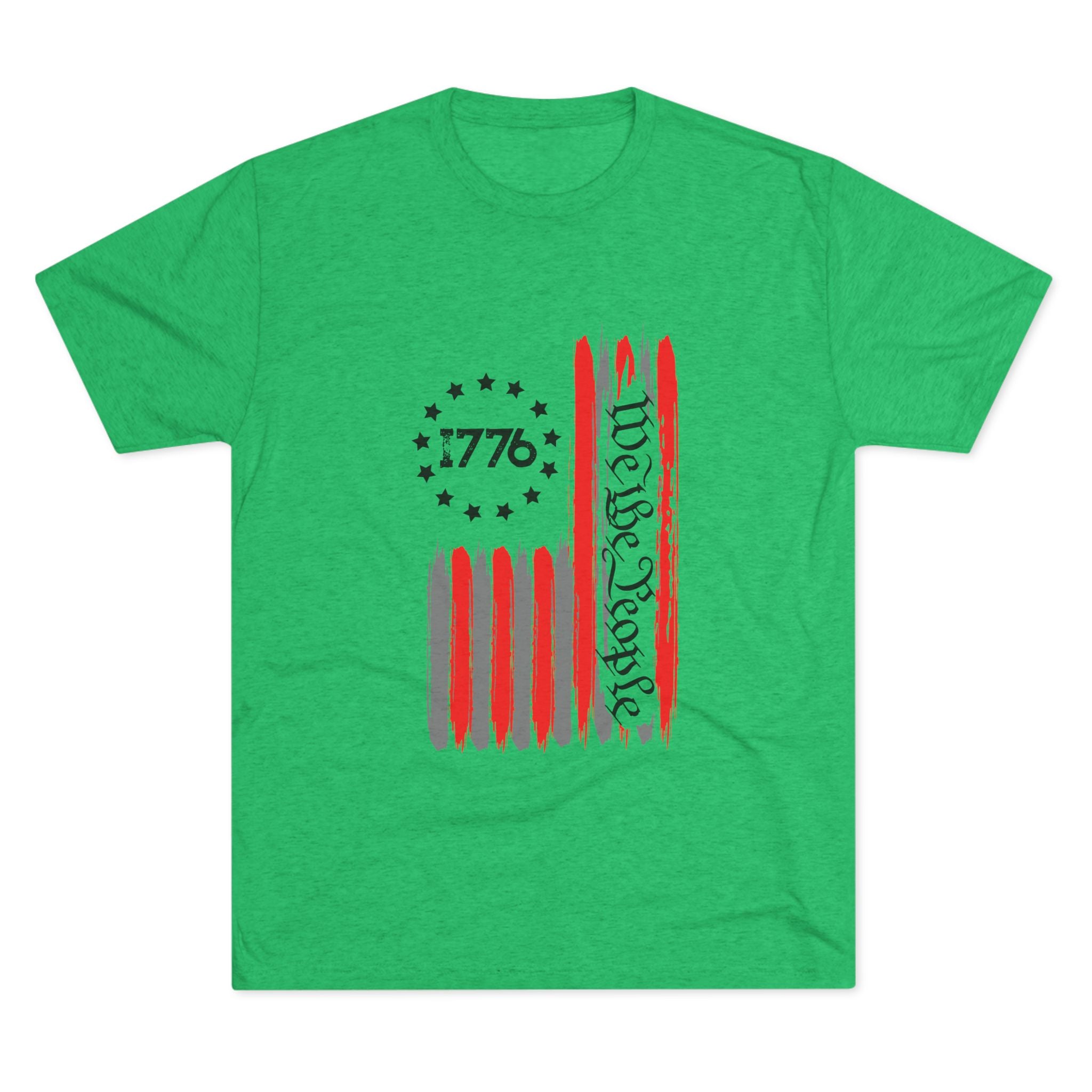 Patriotic Tee - We the People 1776 Flag Unisex Tri-Blend Crew Tee