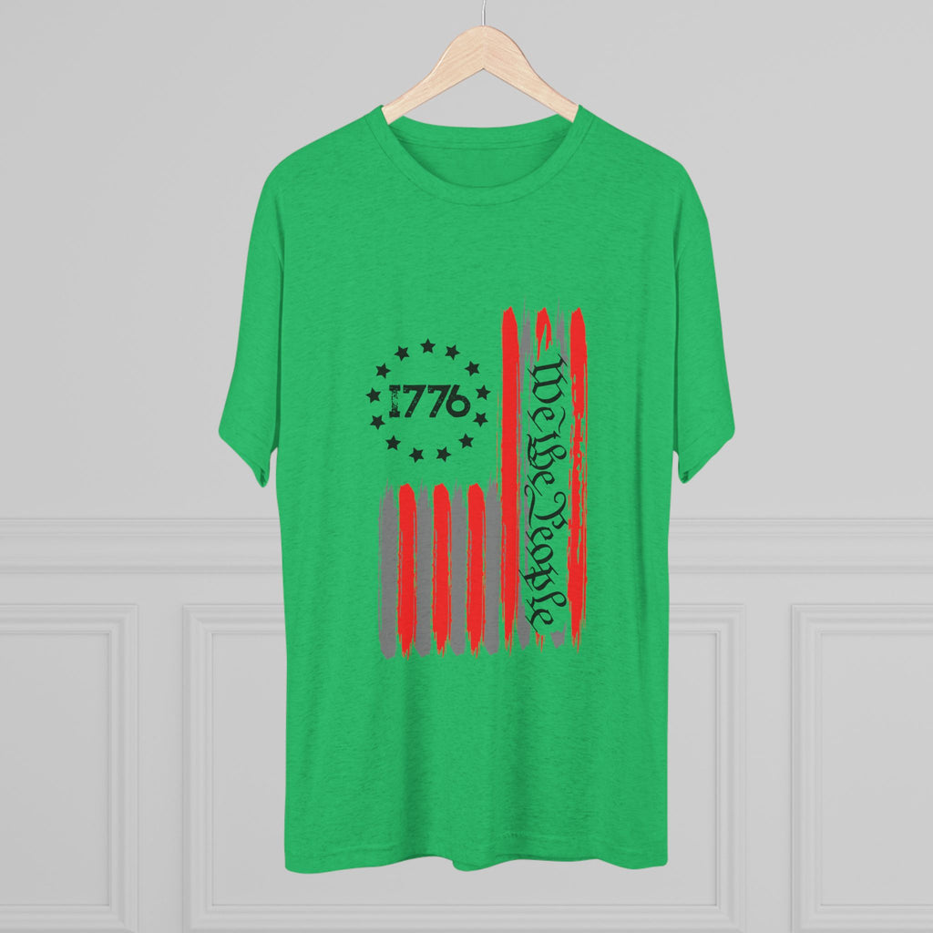 Patriotic Tee - We the People 1776 Flag Unisex Tri-Blend Crew Tee