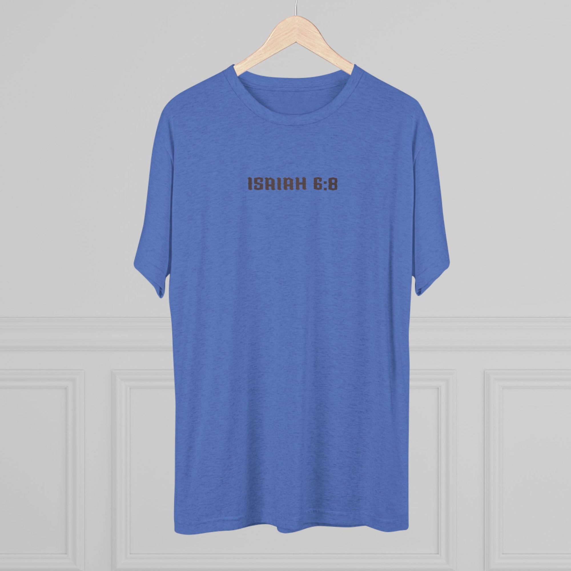 Isaiah 6:8 Inspirational Crew Tee, Christian Faith Shirt, Unisex Tri-Blend T-Shirt, Military Themed Tee, Spiritual Gifts for Men and Women