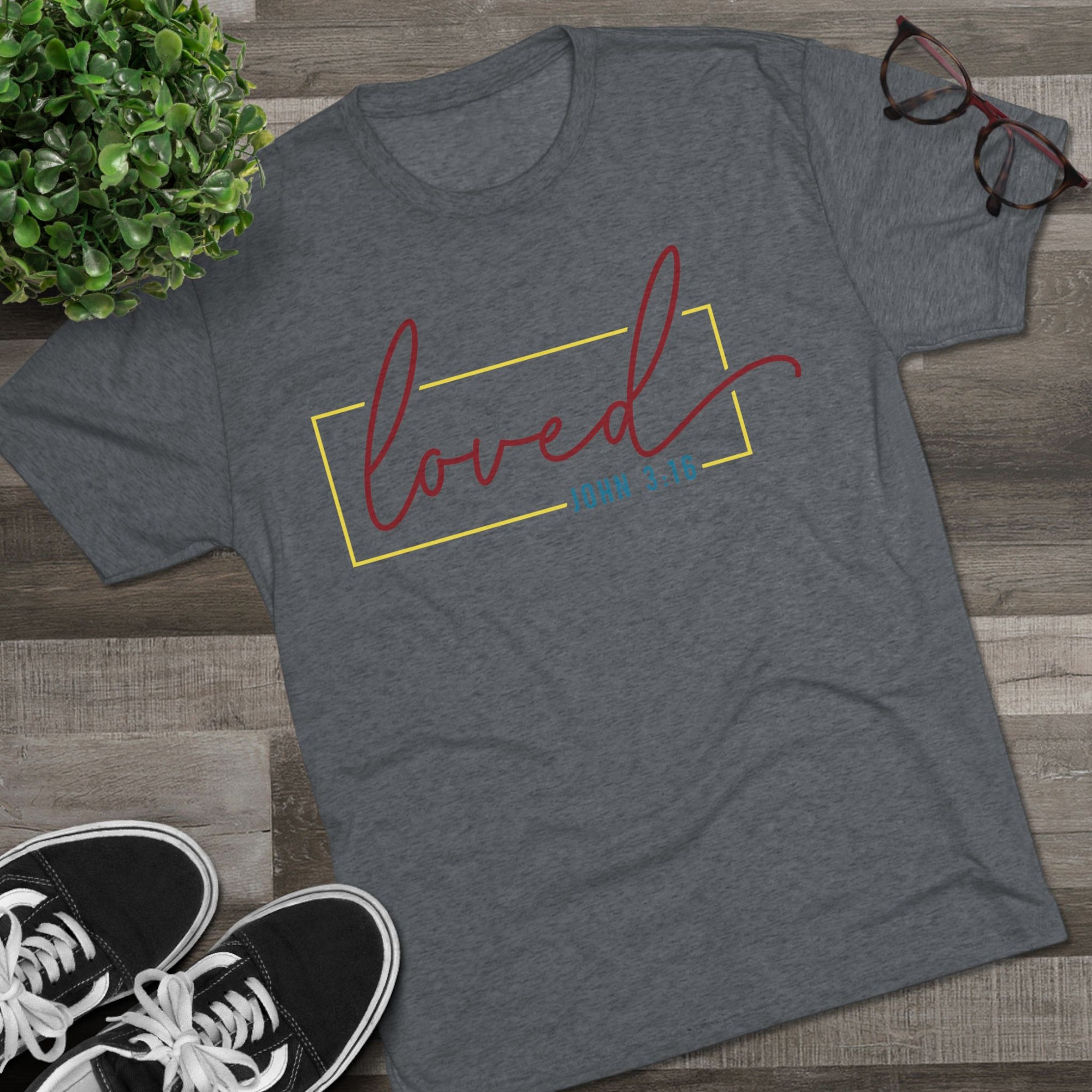 Unisex Tri-Blend Crew Tee - Loved Graphic Tee, Gift for Friends, Comfort Wear, Casual Fashion, Inspirational Apparel