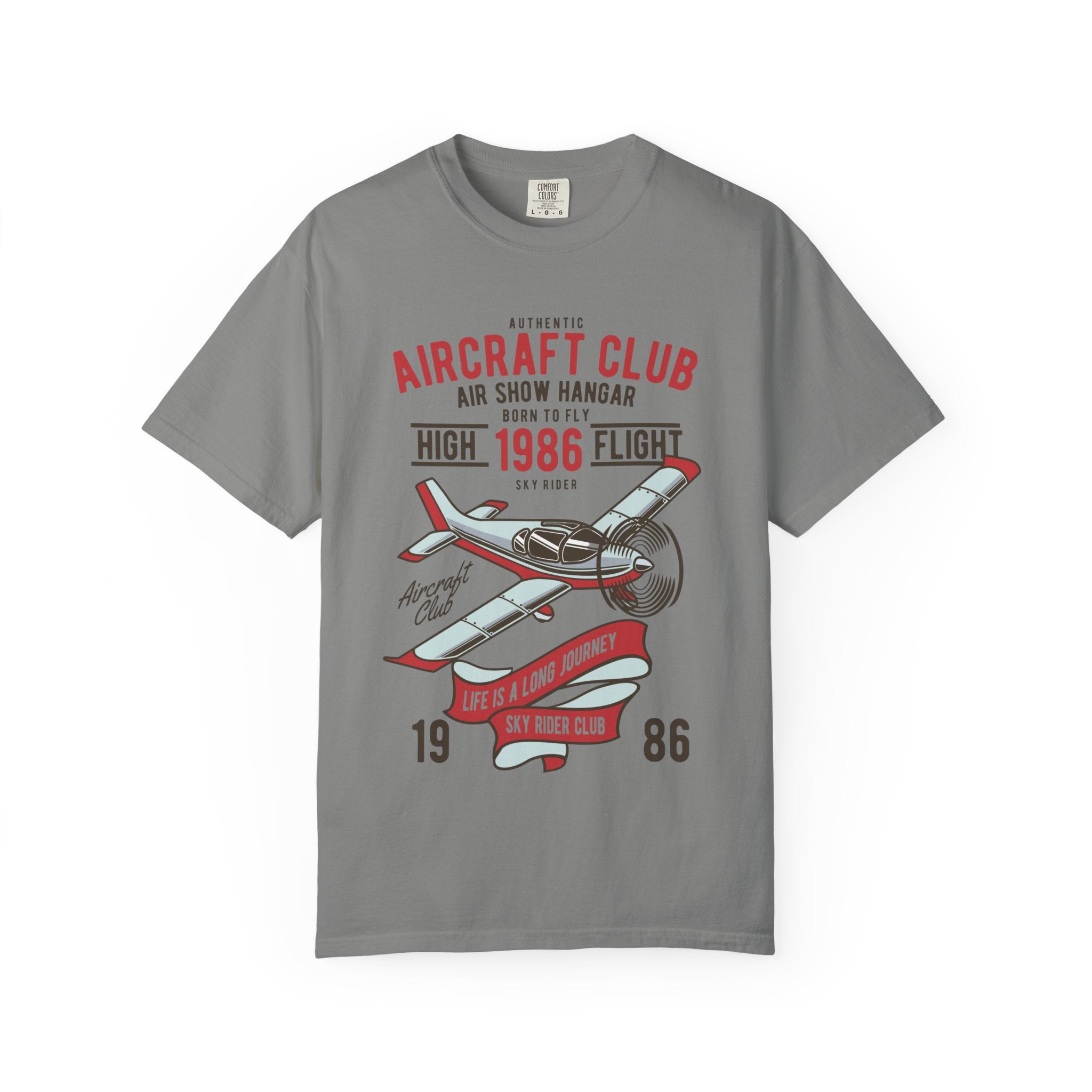 Vintage Aircraft Club T-Shirt | Unisex Garment-Dyed Tee, Aviation Lover Gift, Retro Airplane Shirt, Sky Rider Apparel, Air Show Fashion