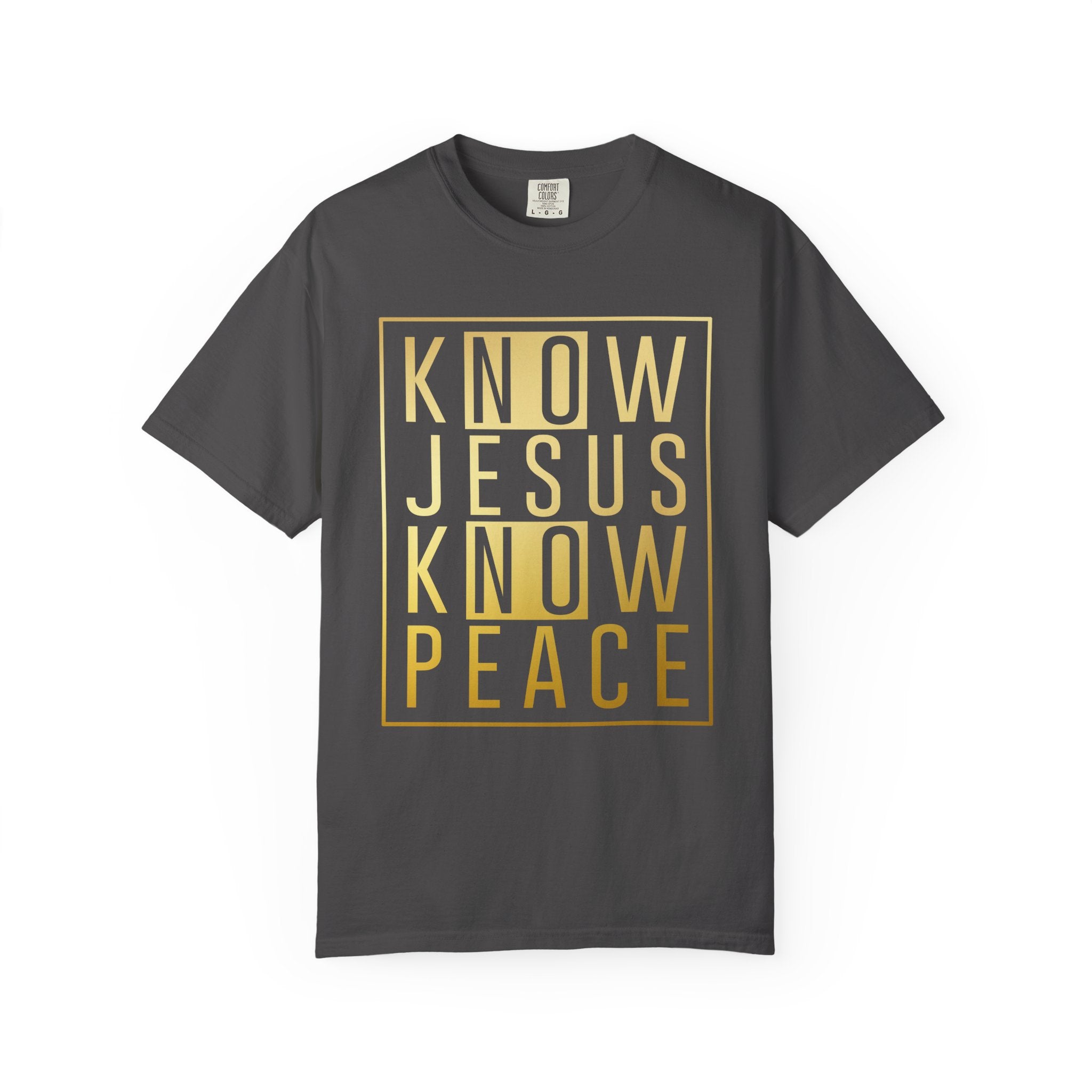 Know Jesus, Know Peace Unisex Garment-Dyed T-shirt | Inspirational Apparel for Faith, Church Events, Gifts, Casual Wear, Summer Outfits