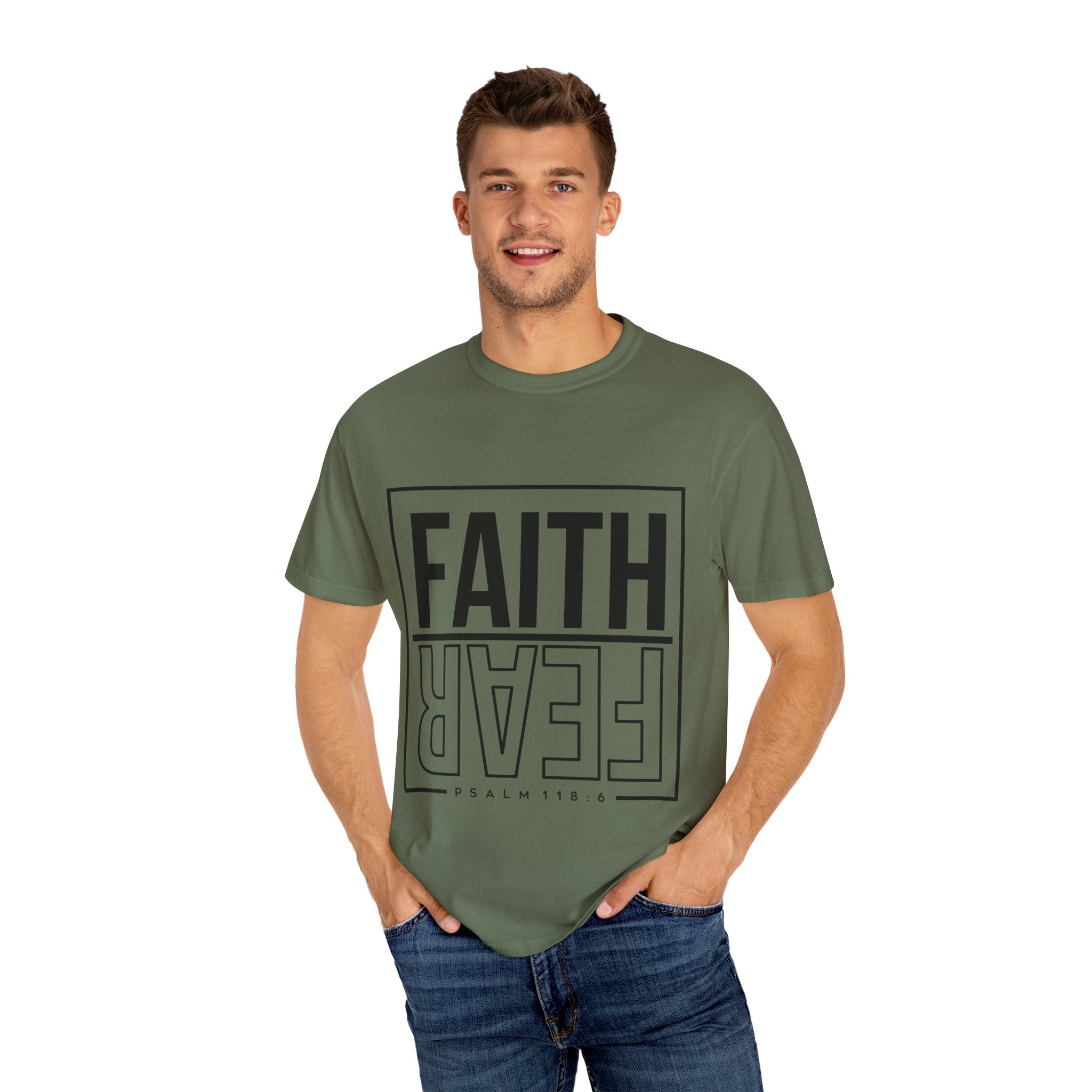 Unisex Faith & Fear T-Shirt, Inspirational Tee, Positive Message, Gift for Friends, Faith-Based Apparel, Casual Wear, Christian Merch