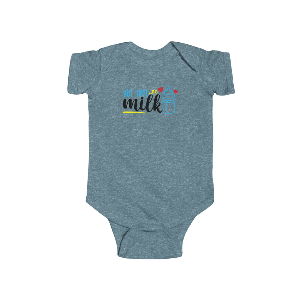 Cute Baby Bodysuit - "But First Milk" Infant Outfit, Newborn Gift, Baby Shower Present, Cute Baby Clothing, Funny Onesie