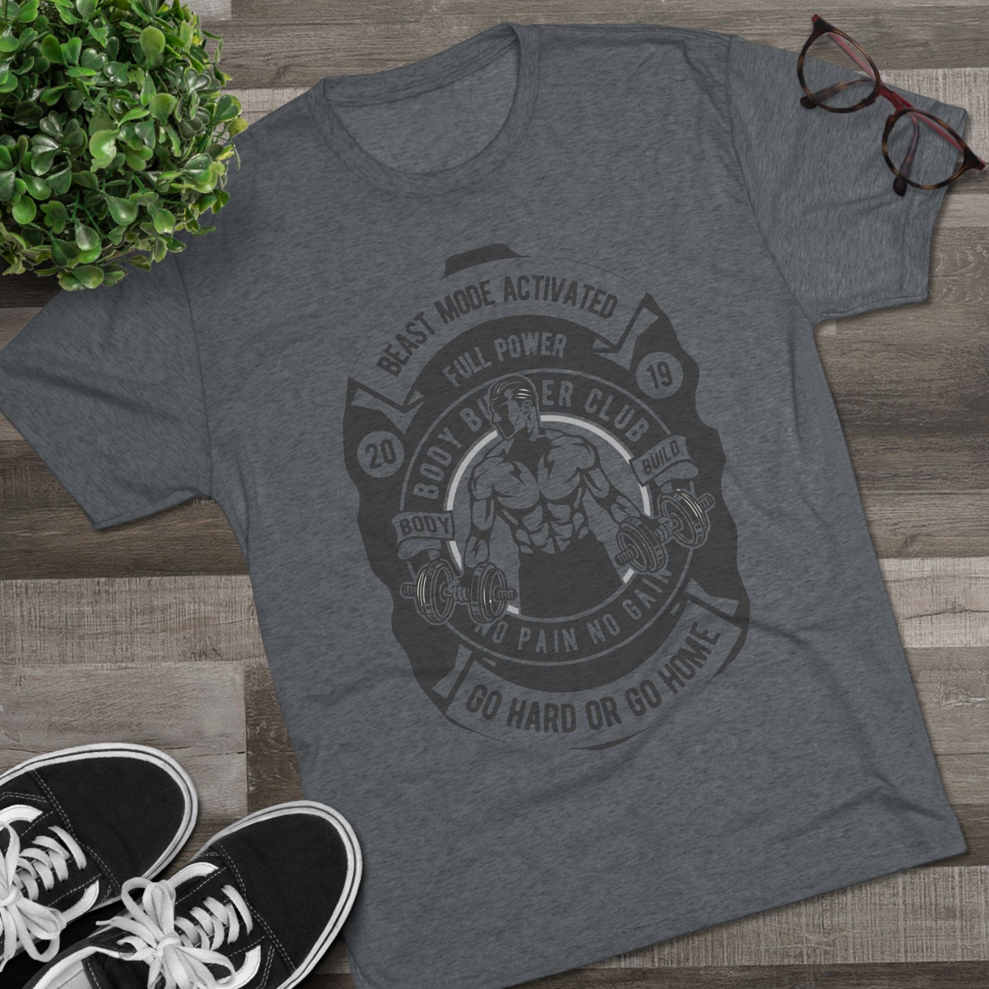 Beast Mode Activated Crew Tee | Gym Shirt, Fitness Apparel, Body Builder Gift, Workout Top, No Pain No Gain Tee