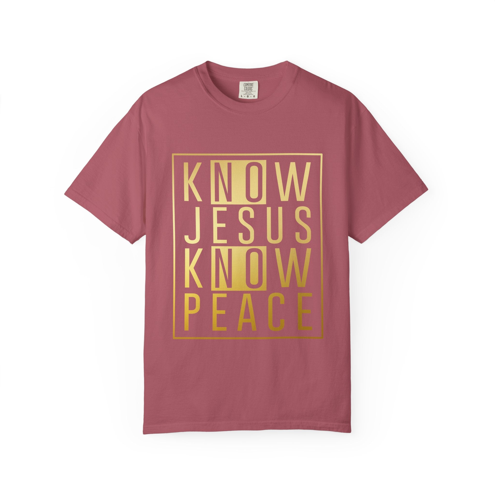 Know Jesus, Know Peace Unisex Garment-Dyed T-shirt | Inspirational Apparel for Faith, Church Events, Gifts, Casual Wear, Summer Outfits