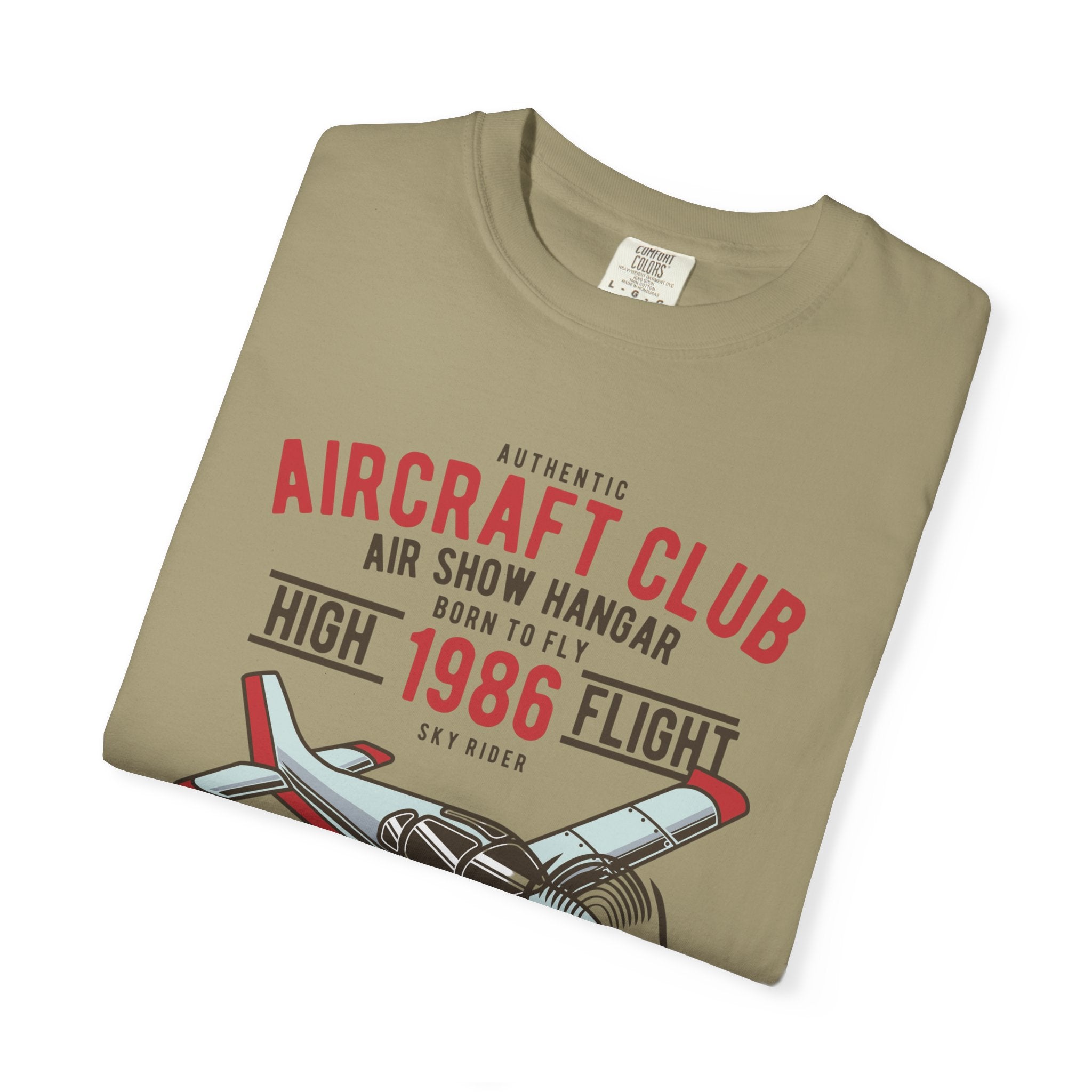 Vintage Aircraft Club T-Shirt | Unisex Garment-Dyed Tee, Aviation Lover Gift, Retro Airplane Shirt, Sky Rider Apparel, Air Show Fashion