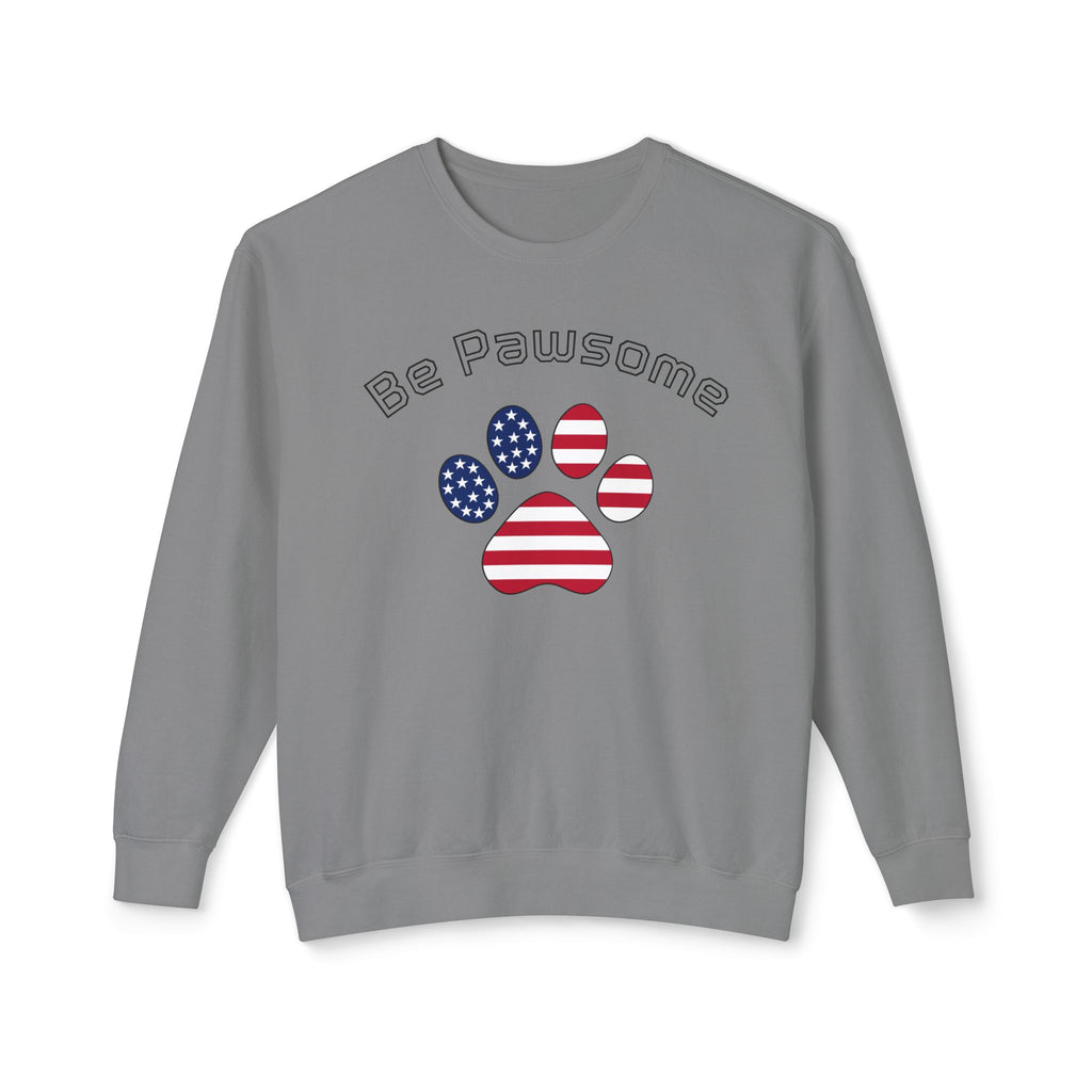 Dog Print Sweatshirt - Be Pawsome Lightweight Crewneck