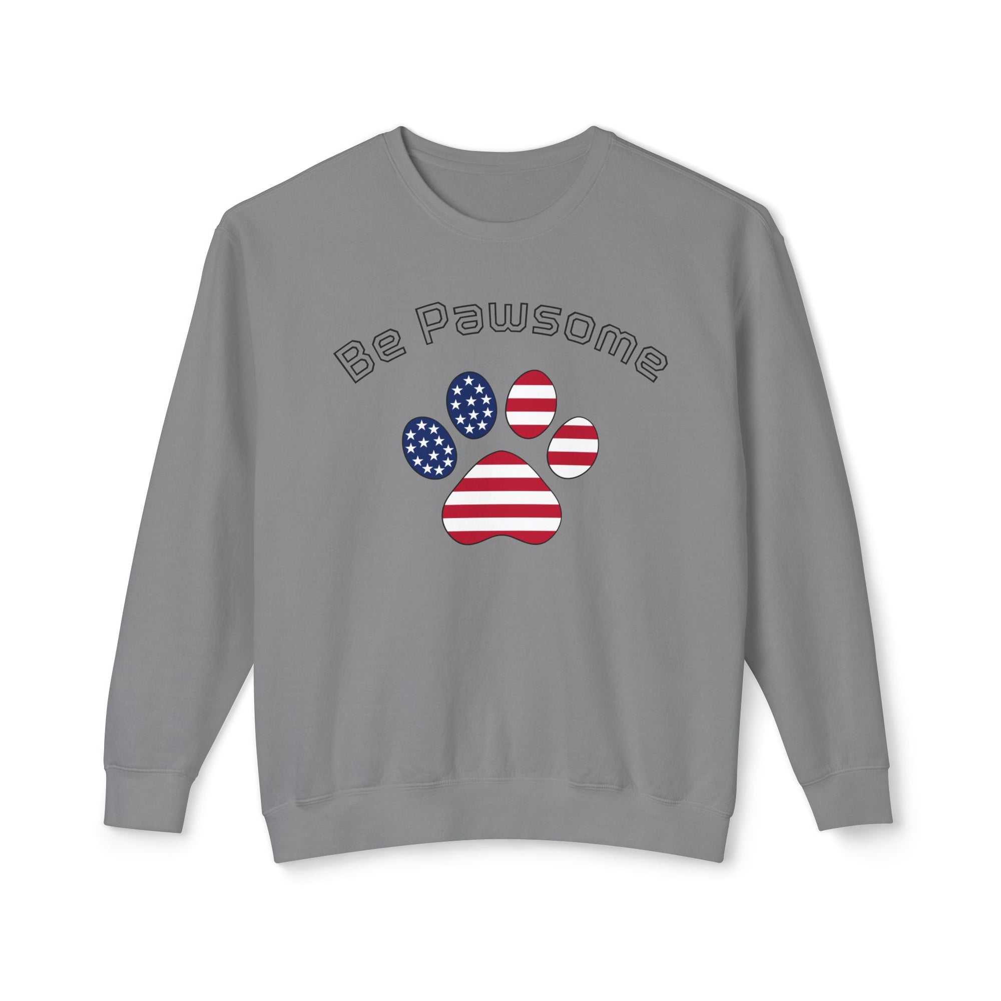 Dog Print Sweatshirt - Be Pawsome Lightweight Crewneck