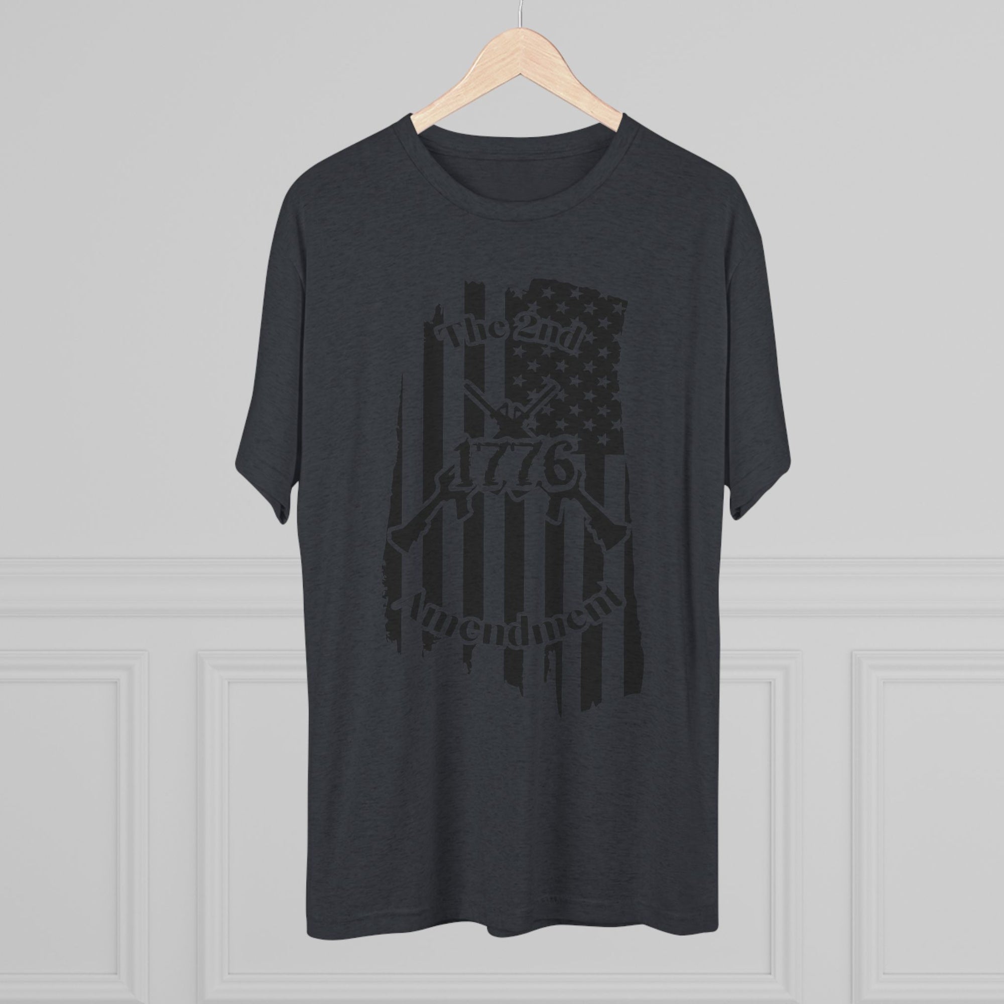 Patriotic Tee - 1776 2nd Amendment Flag Design Unisex Tri-Blend Crew Tee