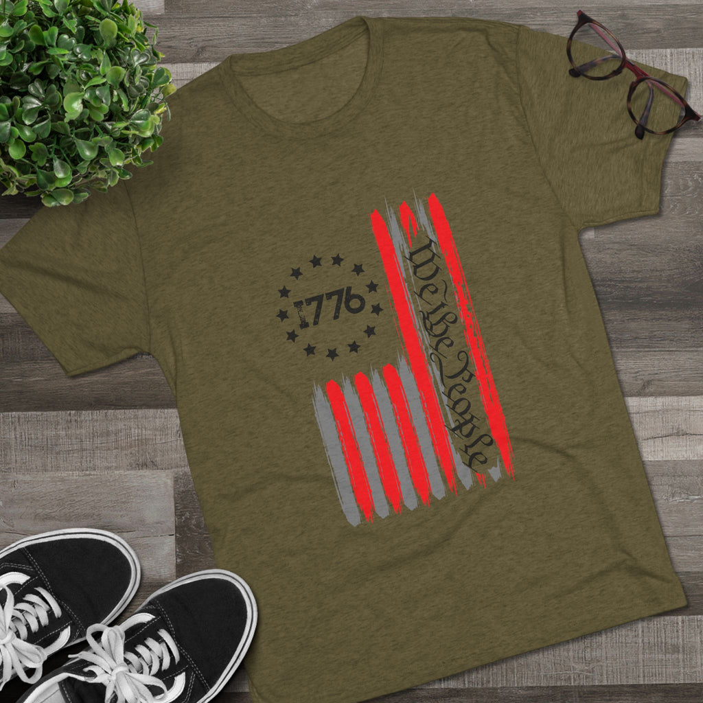 Patriotic Tee - We the People 1776 Flag Unisex Tri-Blend Crew Tee
