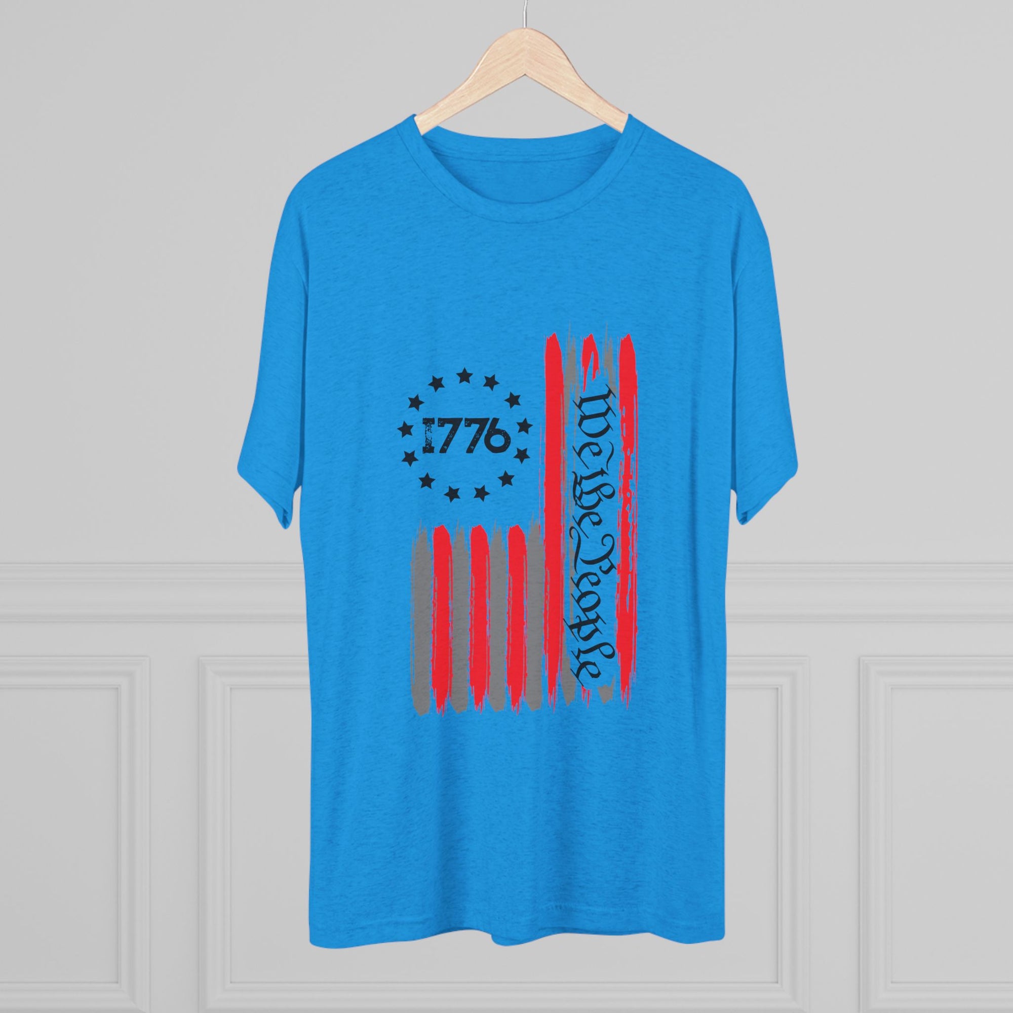 Patriotic Tee - We the People 1776 Flag Unisex Tri-Blend Crew Tee