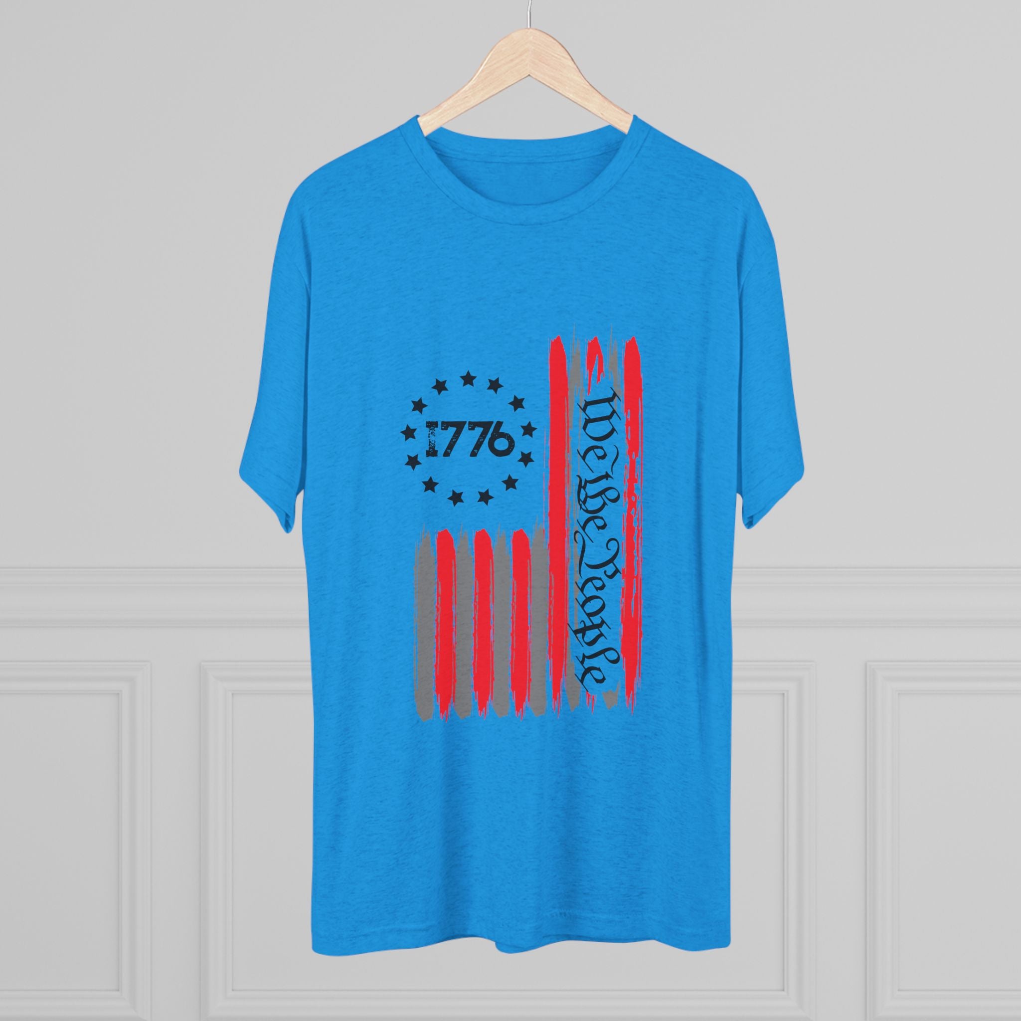 Patriotic Tee - We the People 1776 Flag Unisex Tri-Blend Crew Tee