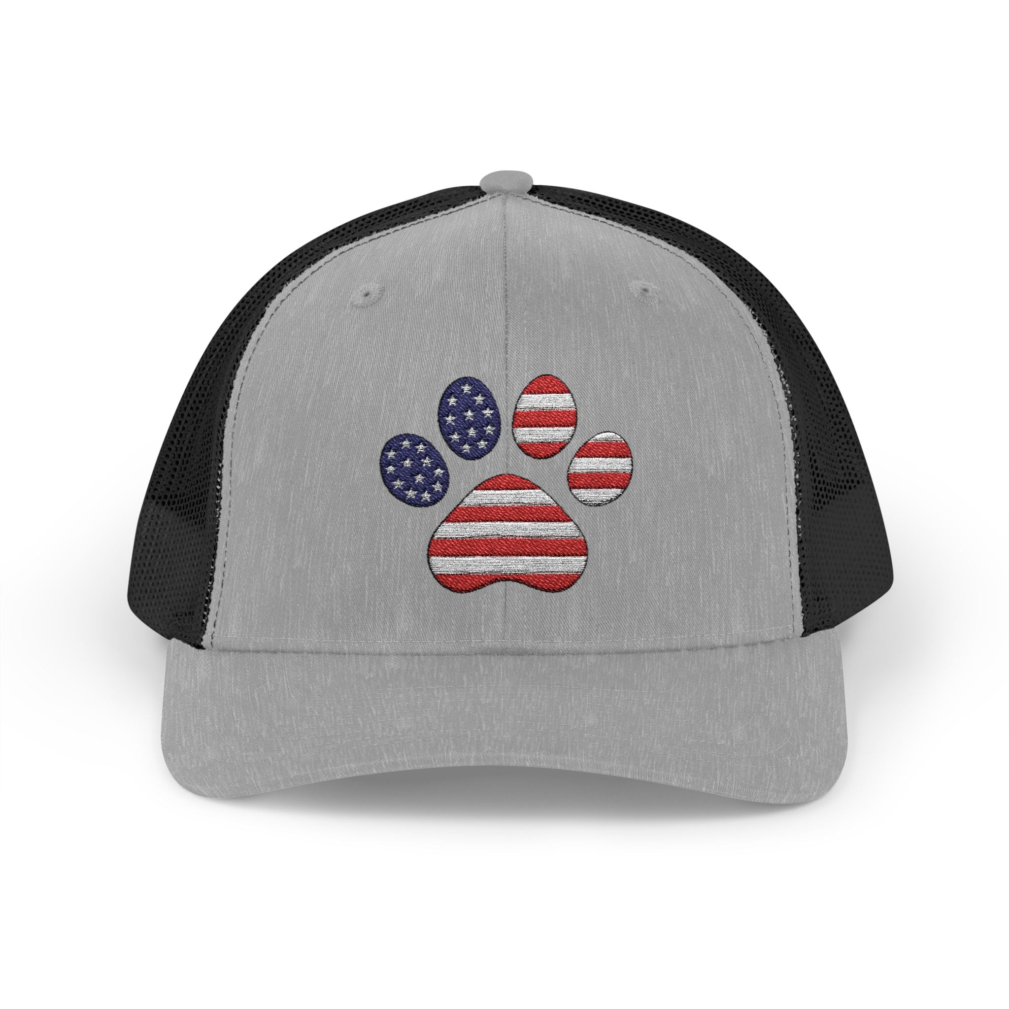 Trucker Cap American Flag Paw Print