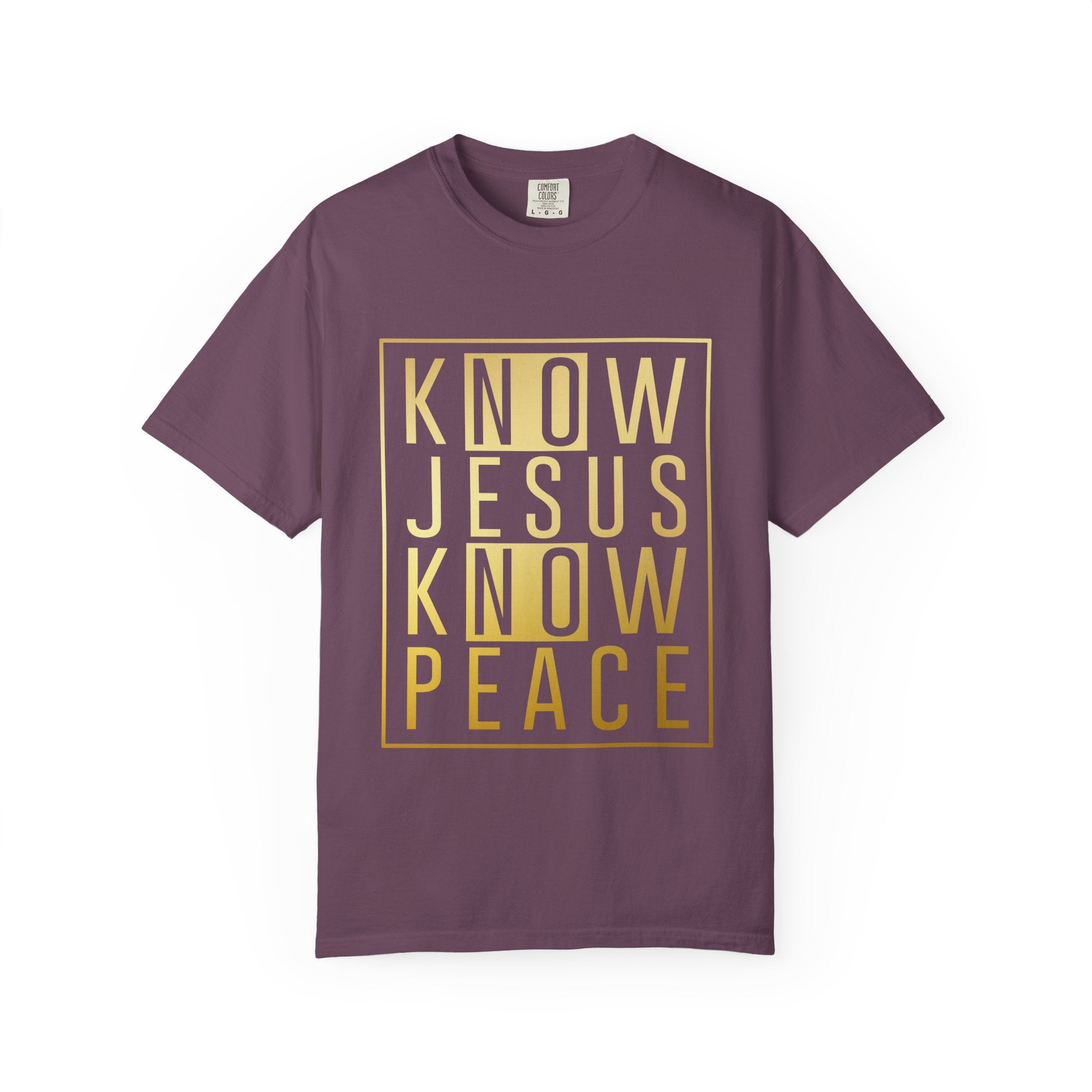 Know Jesus, Know Peace Unisex Garment-Dyed T-shirt | Inspirational Apparel for Faith, Church Events, Gifts, Casual Wear, Summer Outfits