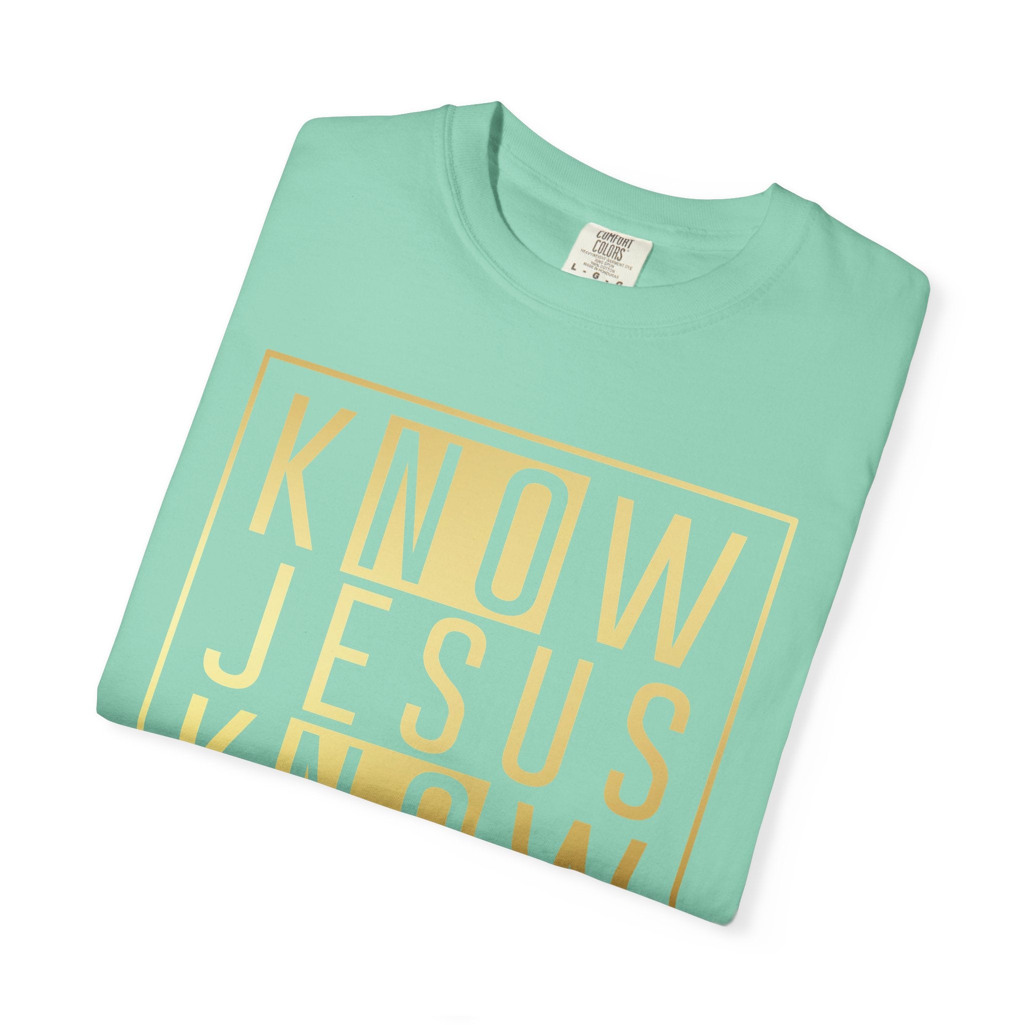 Know Jesus, Know Peace Unisex Garment-Dyed T-shirt | Inspirational Apparel for Faith, Church Events, Gifts, Casual Wear, Summer Outfits