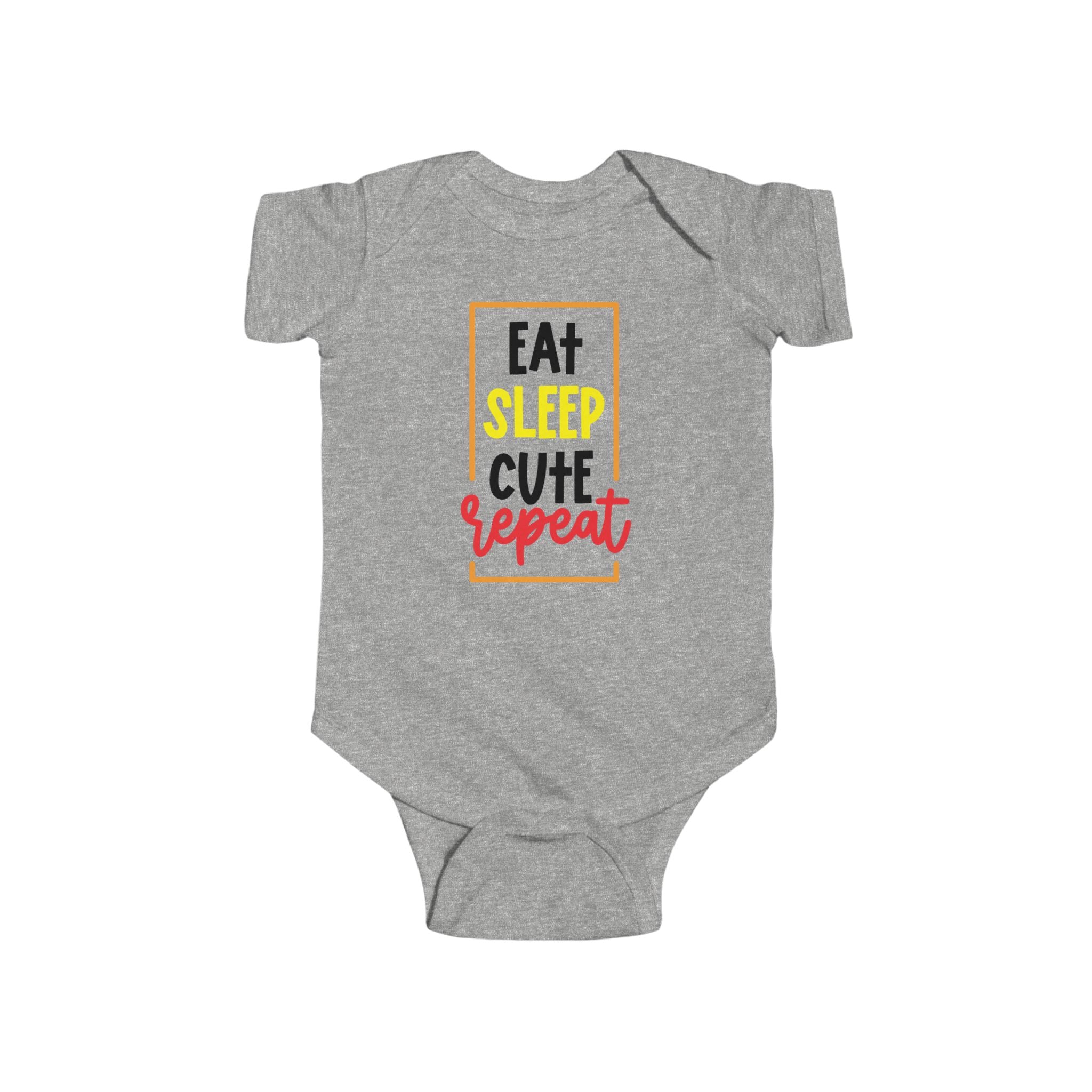 Infant Fine Jersey Bodysuit - 'Eat Sleep Cute Repeat' - Perfect for Baby Showers, Newborn Gifts, Toddler Fashion, Playtime, Everyday Wear