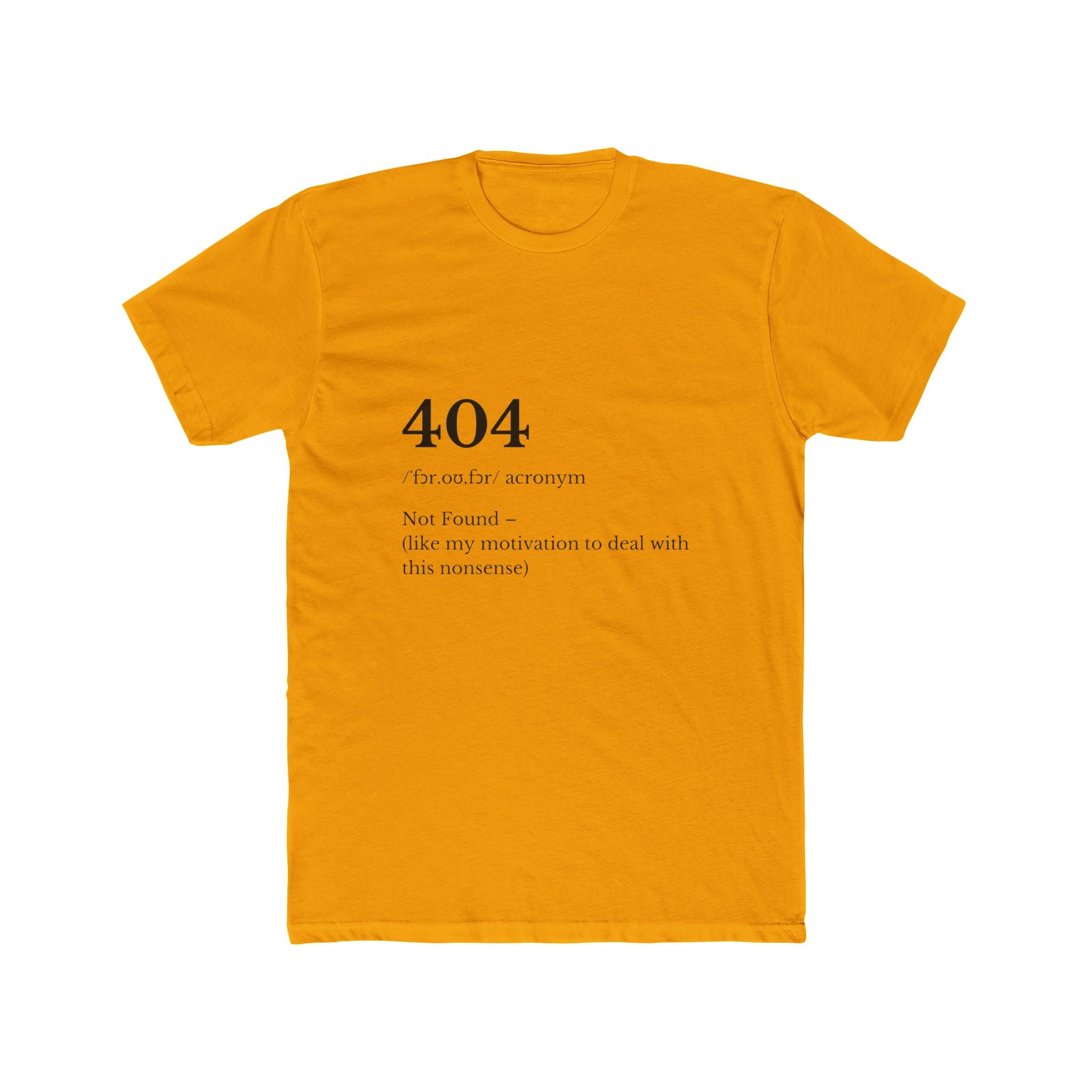 404 The Only Error Unisex Cotton Crew Tee, Casual Wear, Funny Graphic Tee, Gift for Tech Lovers, Humor Shirt, Everyday Style