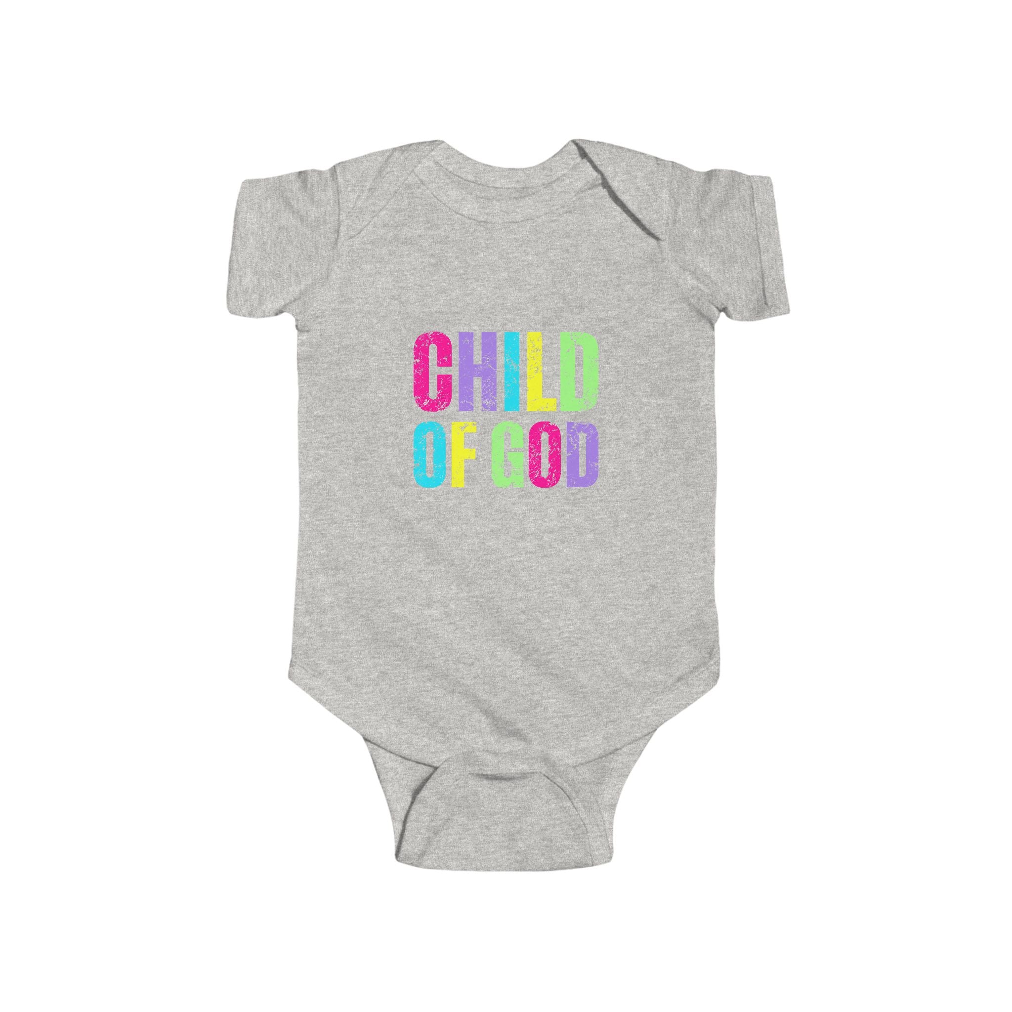 Colorful 'Child of God' Infant Bodysuit - Baby Shower Gift, Cute Baby Outfit, Faith-Based Apparel, Newborn Clothes, Religious Babywear